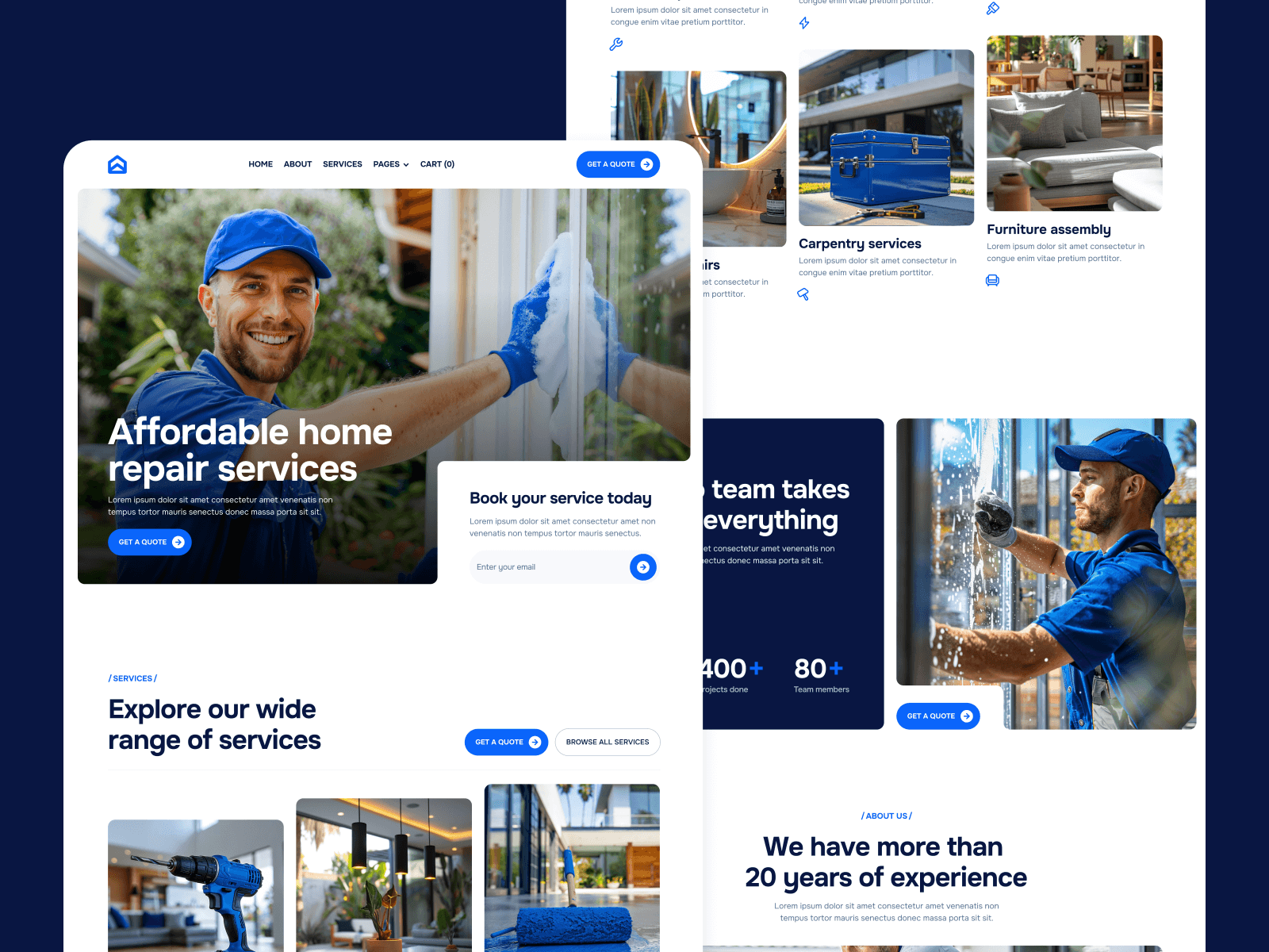 Plantilla de Servicio de Reparación para Webflow