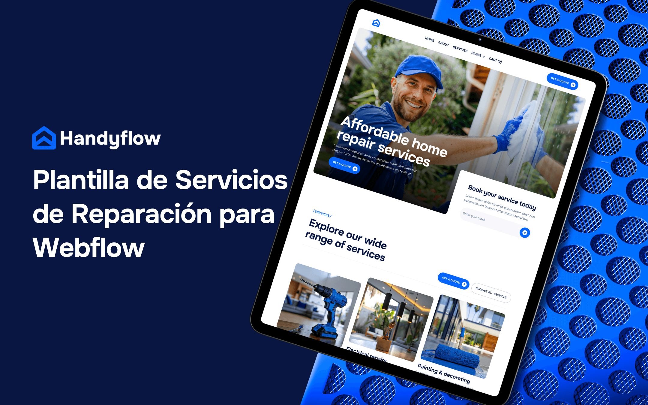 Plantilla de Servicio de Reparación para Webflow