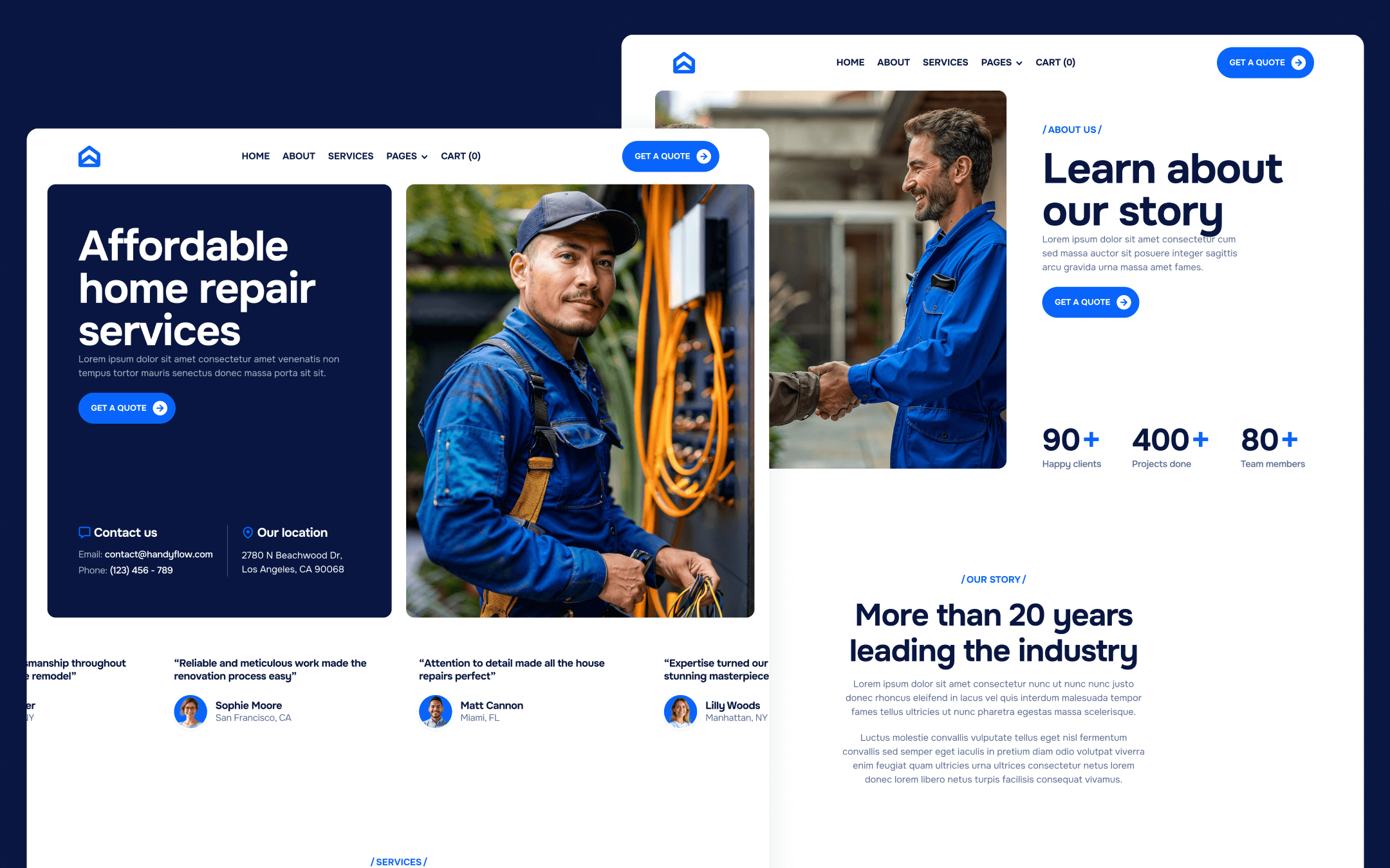Handyflow Template para Webflow