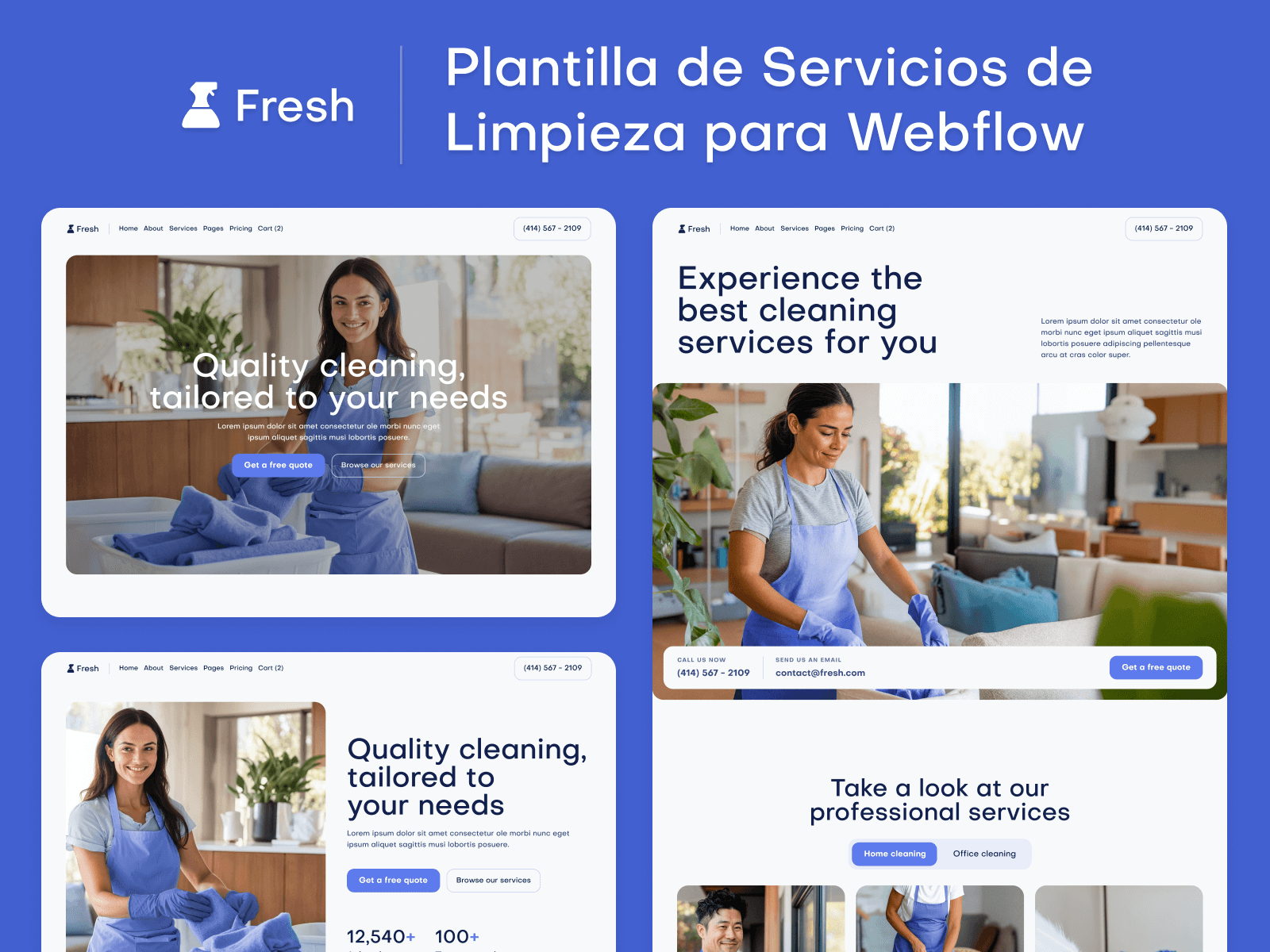 Plantilla de Servicios de Limpieza para Webflow
