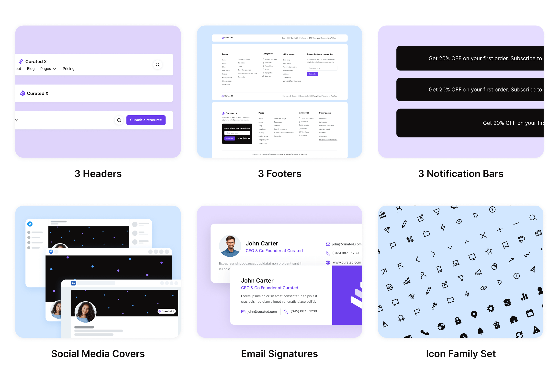 Curated X - Curation Website Webflow Template