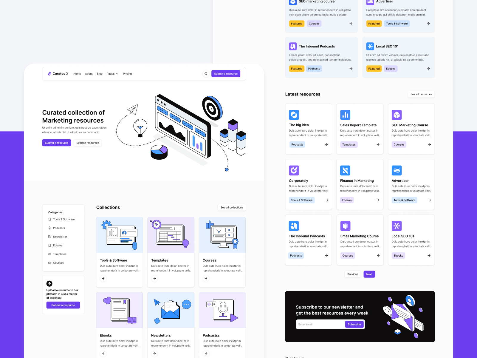 Template de Sitio Web de Agregación para Webflow