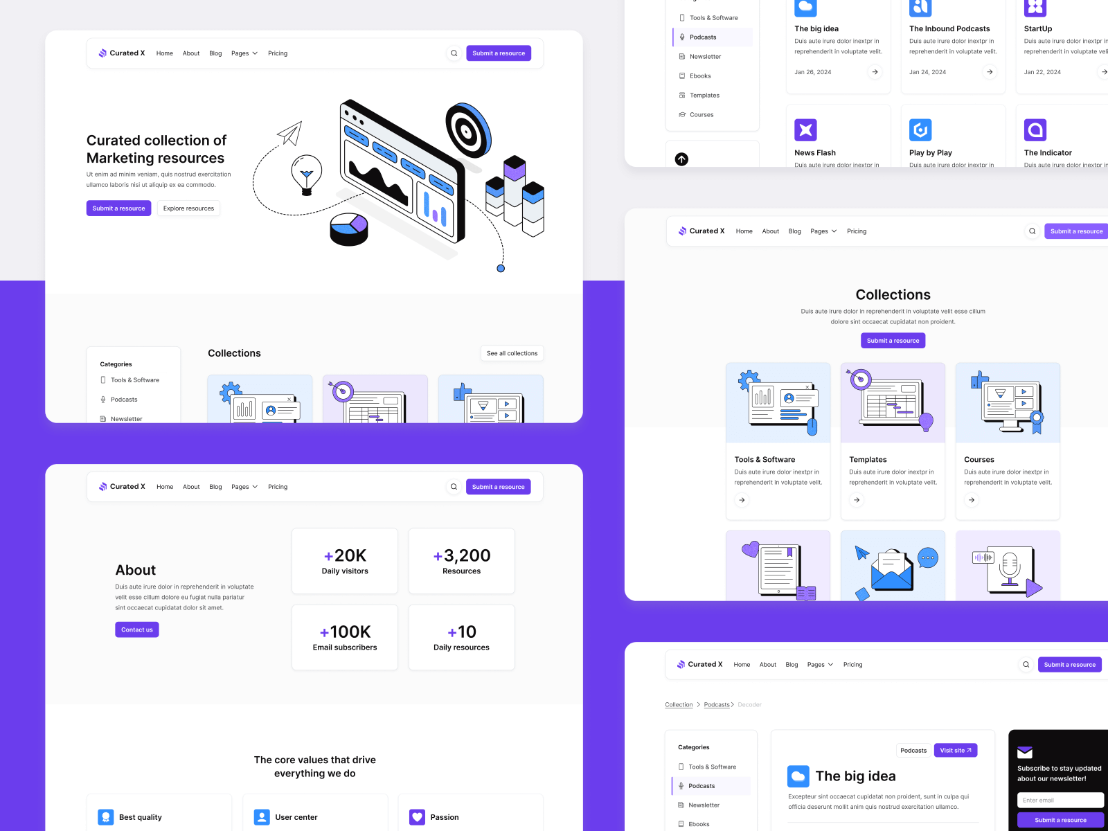 Plantilla de Sitio Web de Agregación para Webflow