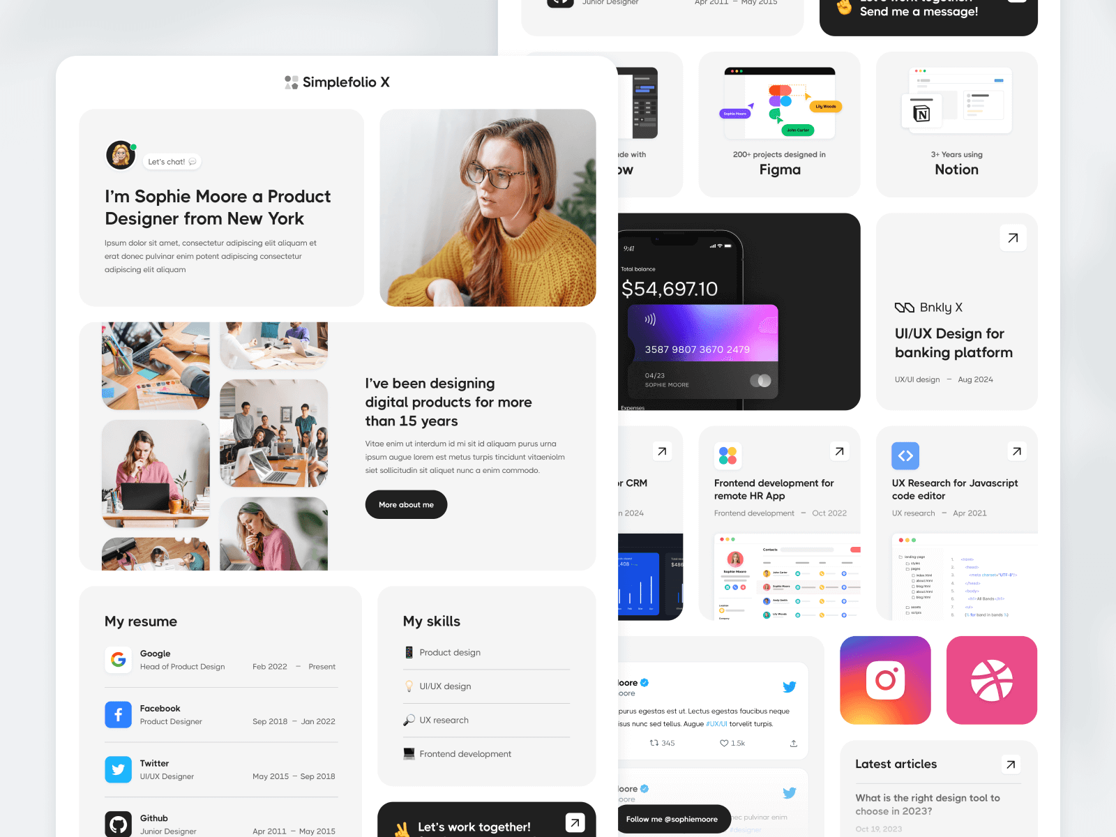 Template de Portafolio de Diseñadores para Webflow