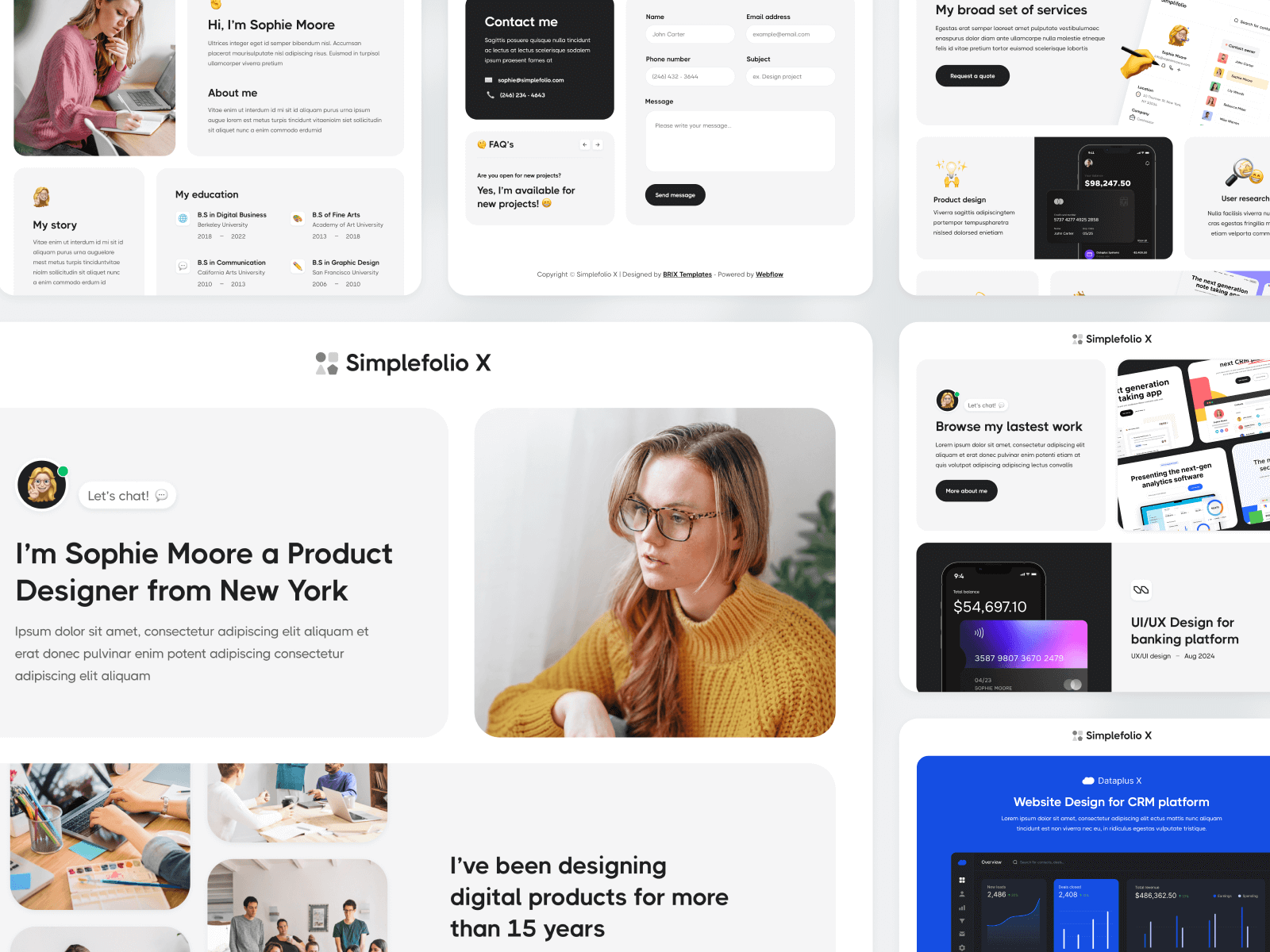 Plantilla para Webflow de Sitio de Diseñadores