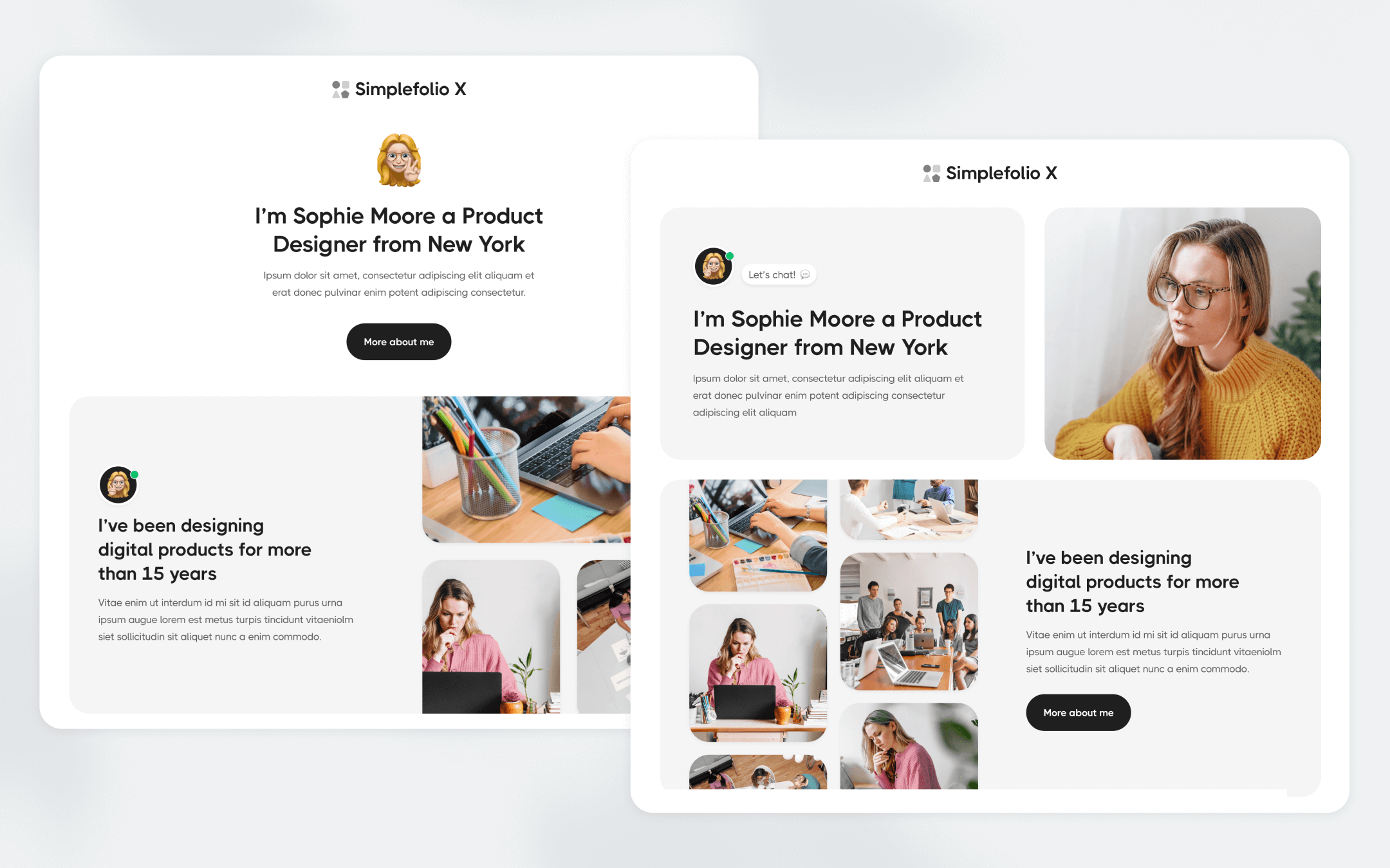 Simplefolio X Template para Webflow