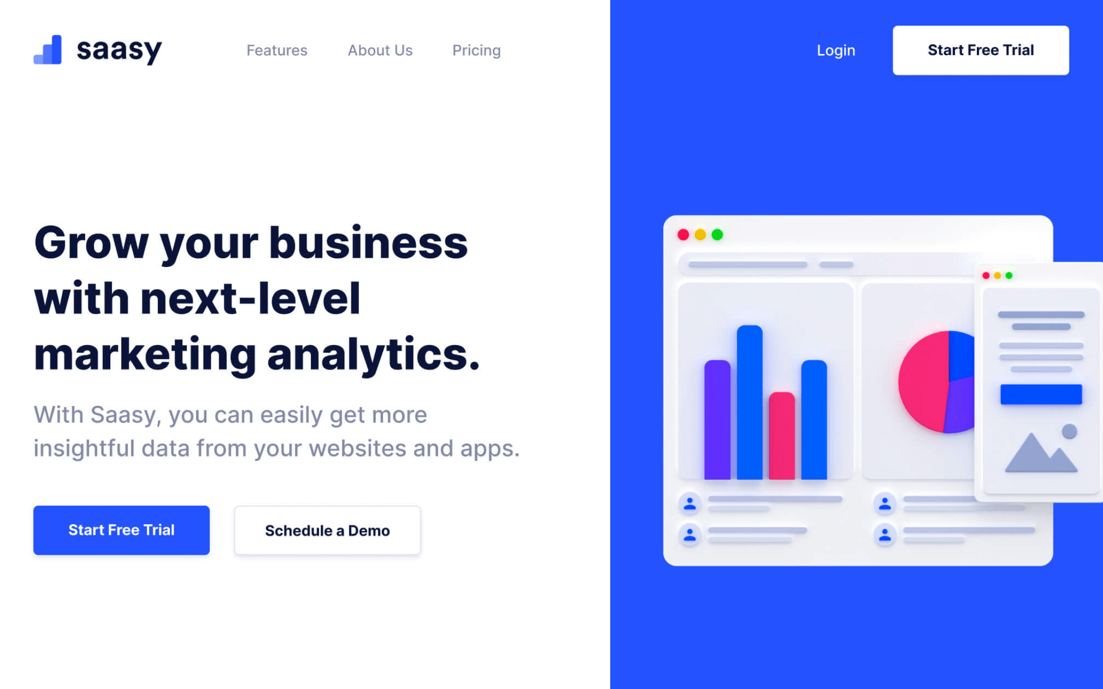 Saasy Template para Webflow