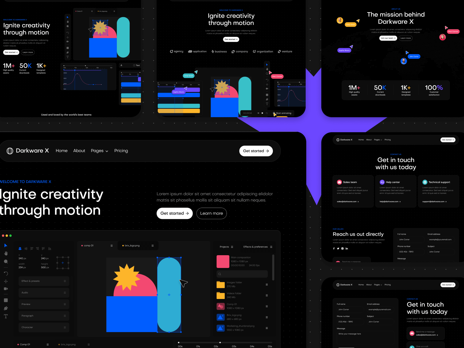 Plantilla para Webflow de Software Modo Oscuro