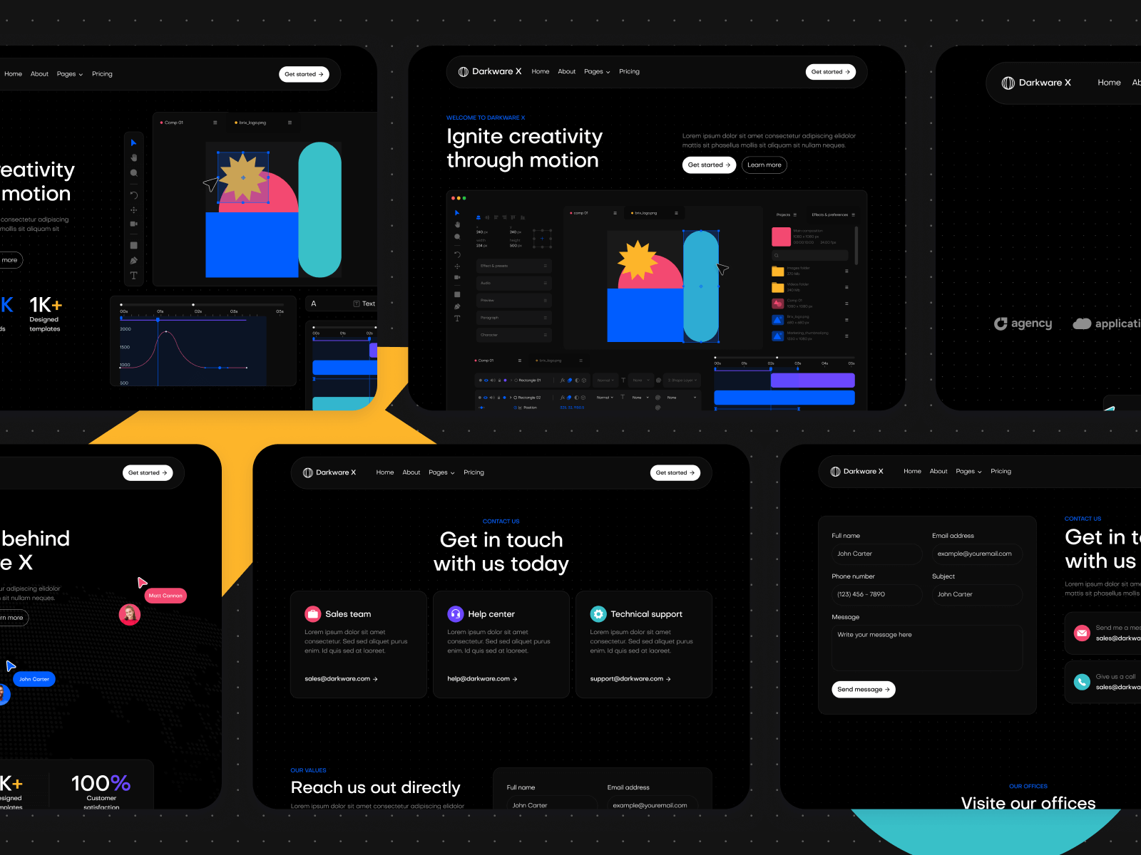 Plantilla de Aplicación Modo Oscuro para Sitio Web en Webflow