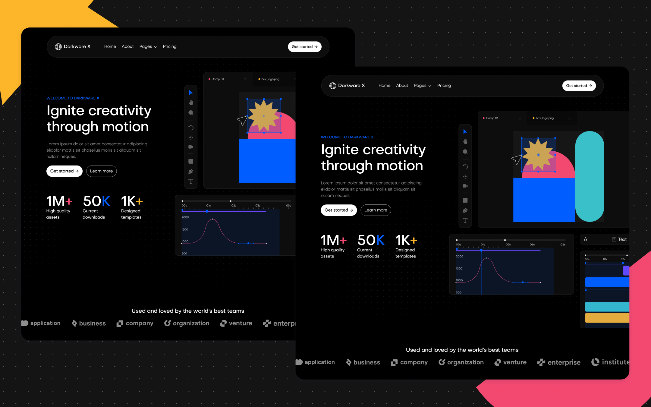 Darkware X Template para Webflow