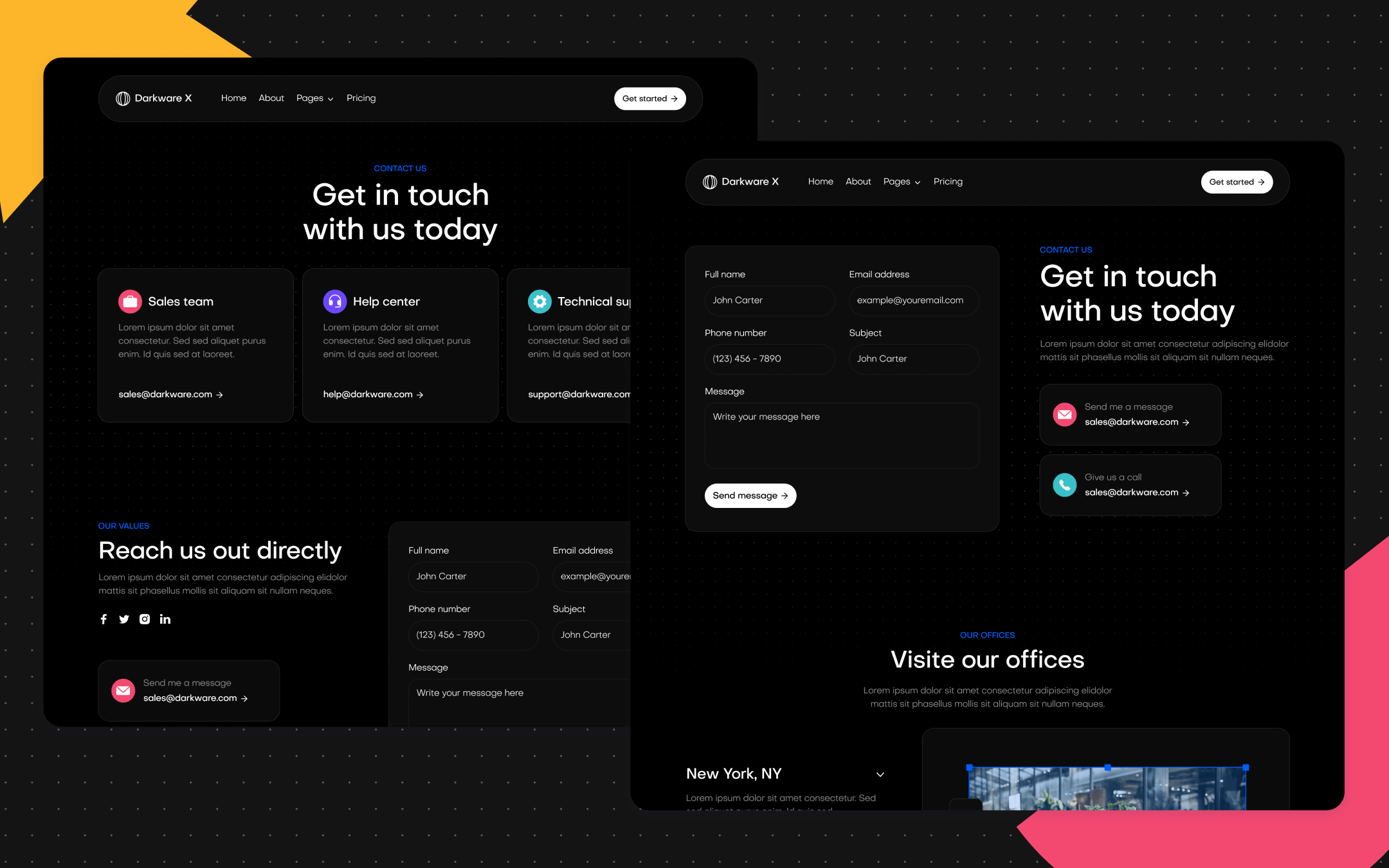 Darkware X Template para Webflow