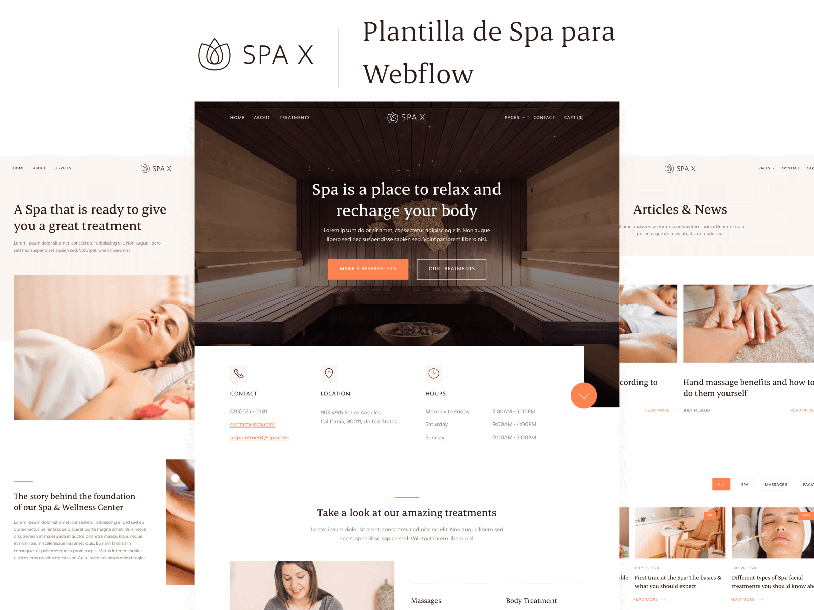 Plantilla de Spa para Webflow
