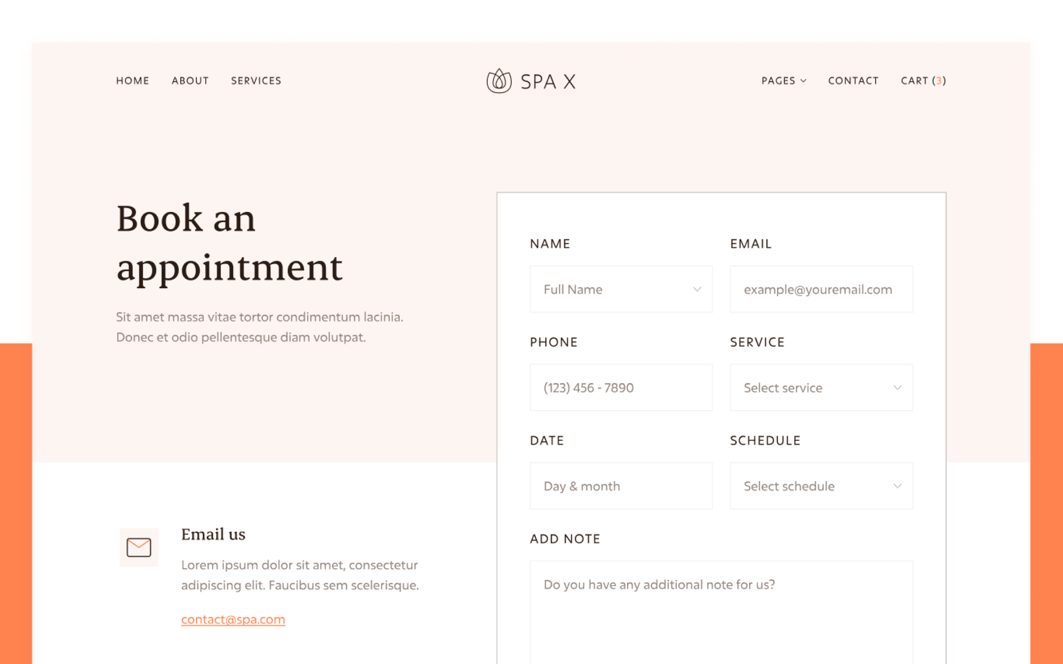 Spa X Template para Webflow