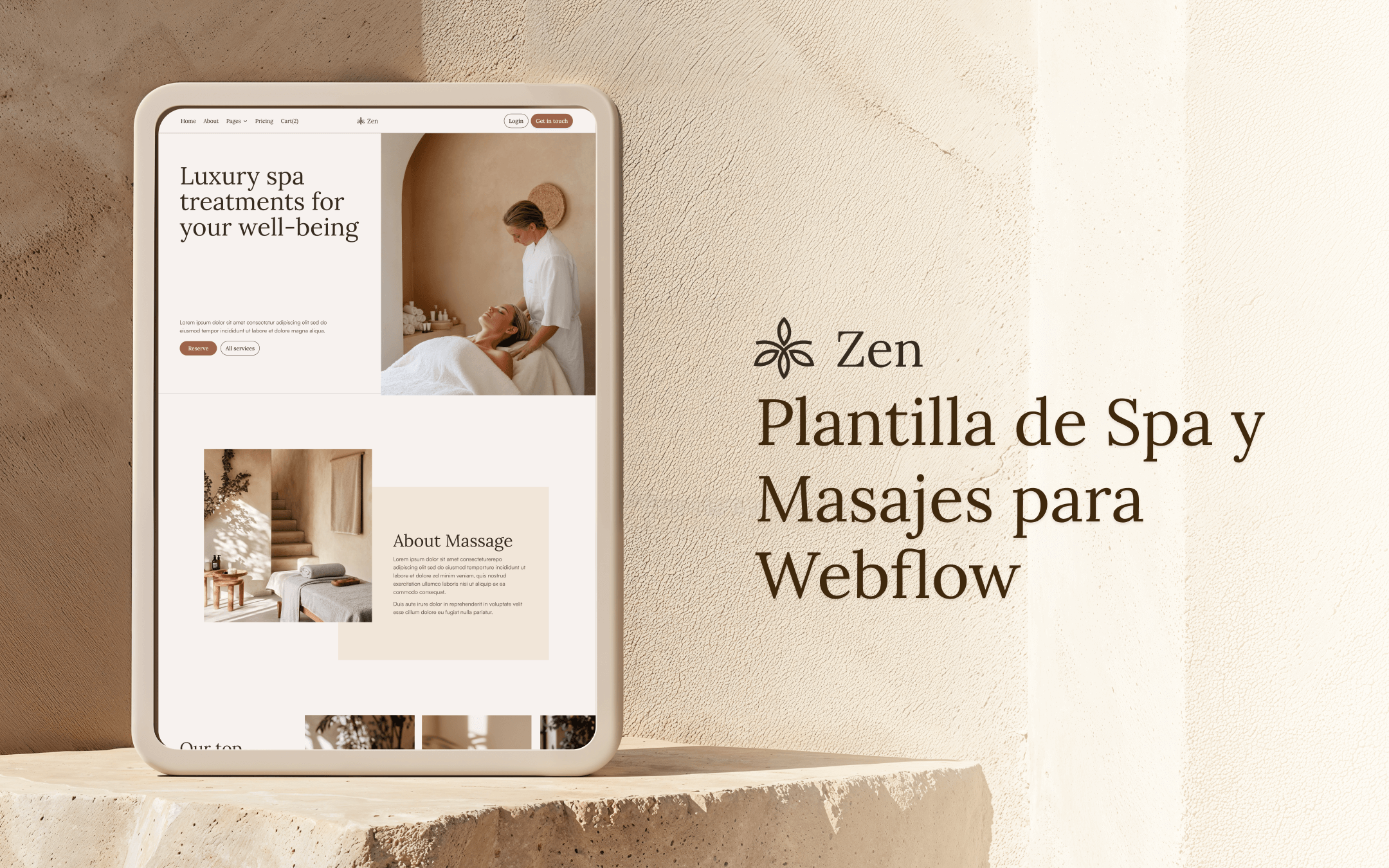 Plantilla de Spa y Masajes para Webflow