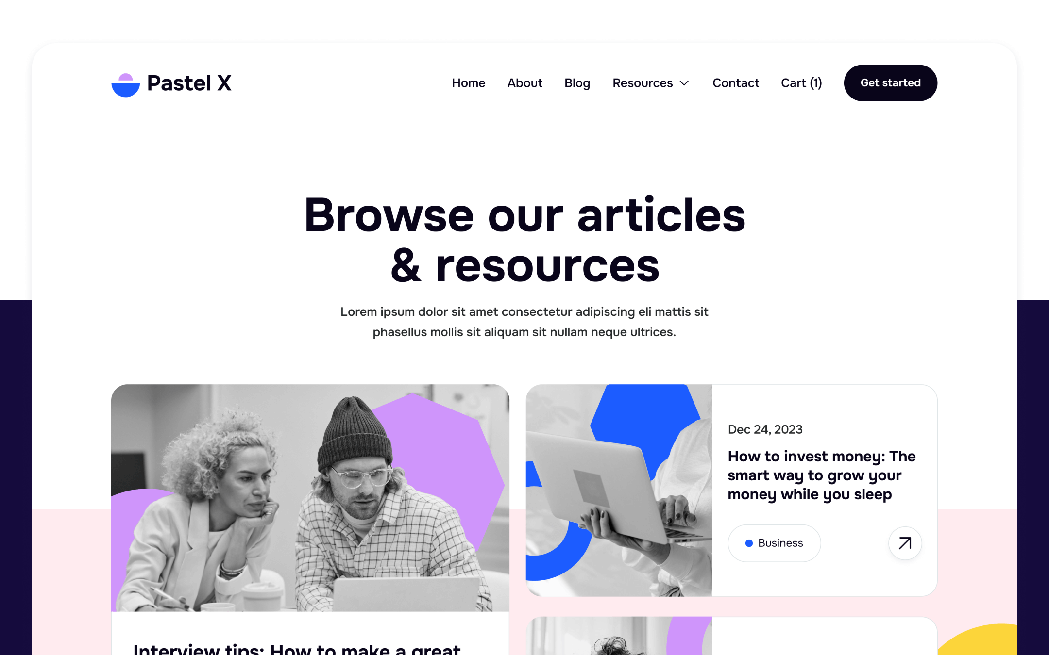 Pastel X Template para Webflow