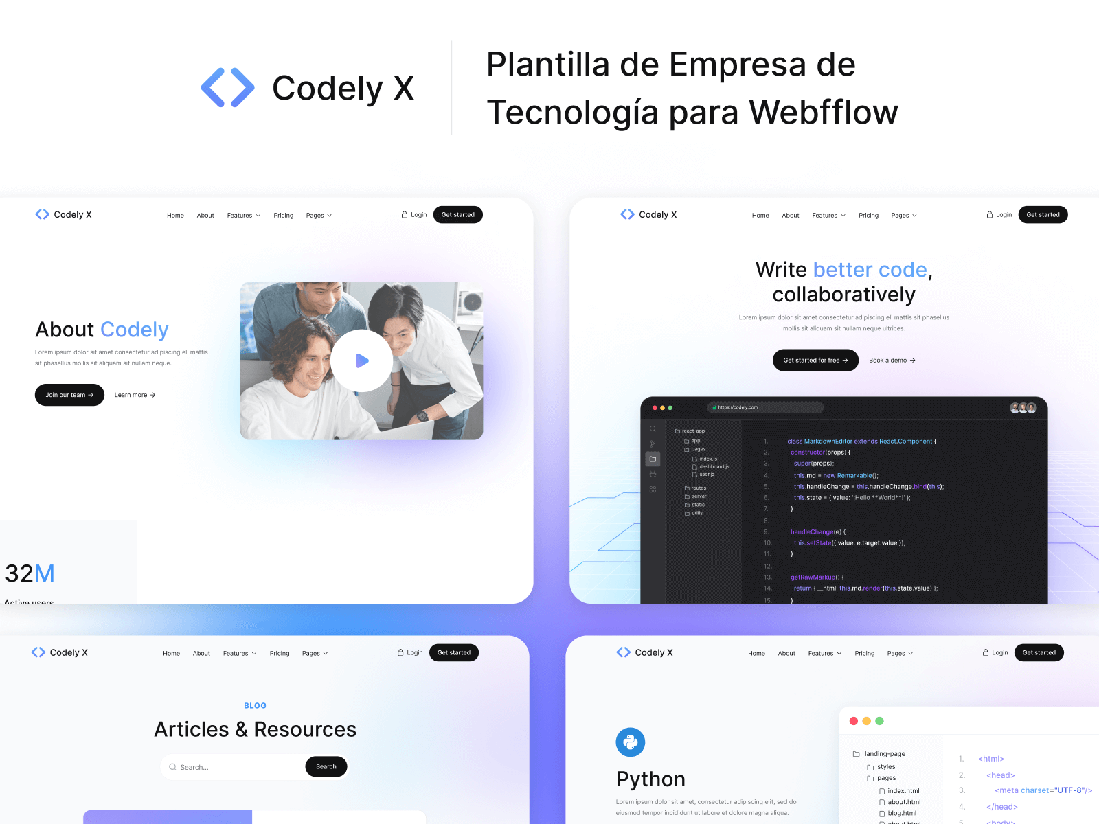 Plantilla de Empresa de Tecnología para Webflow