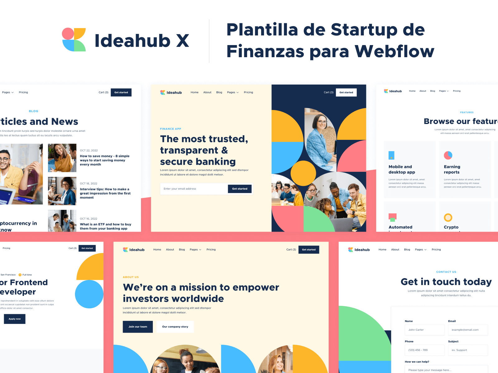 Plantilla de Startup de Finanzas para Webflow