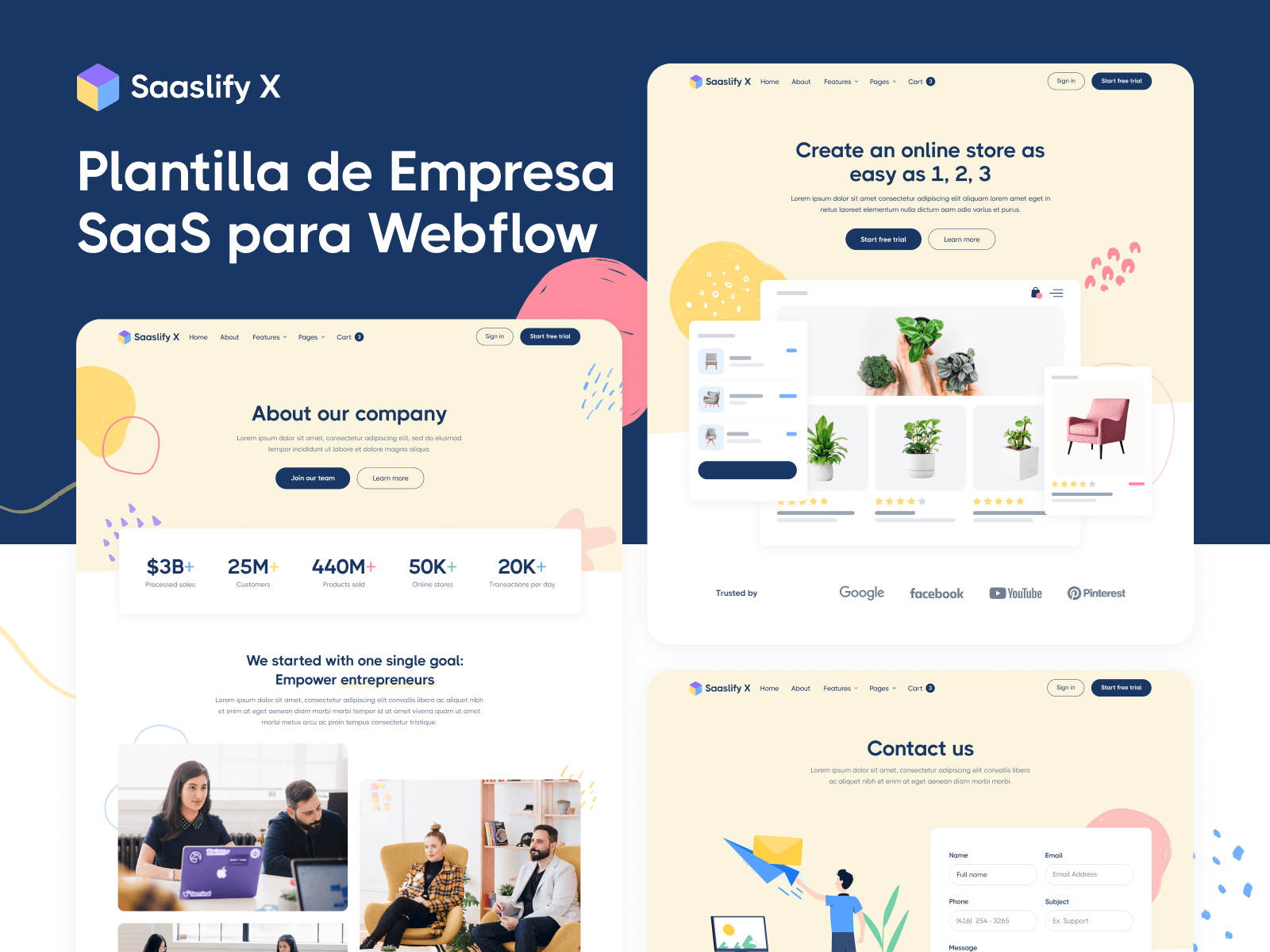 Plantilla de Empresa SaaS para Webflow