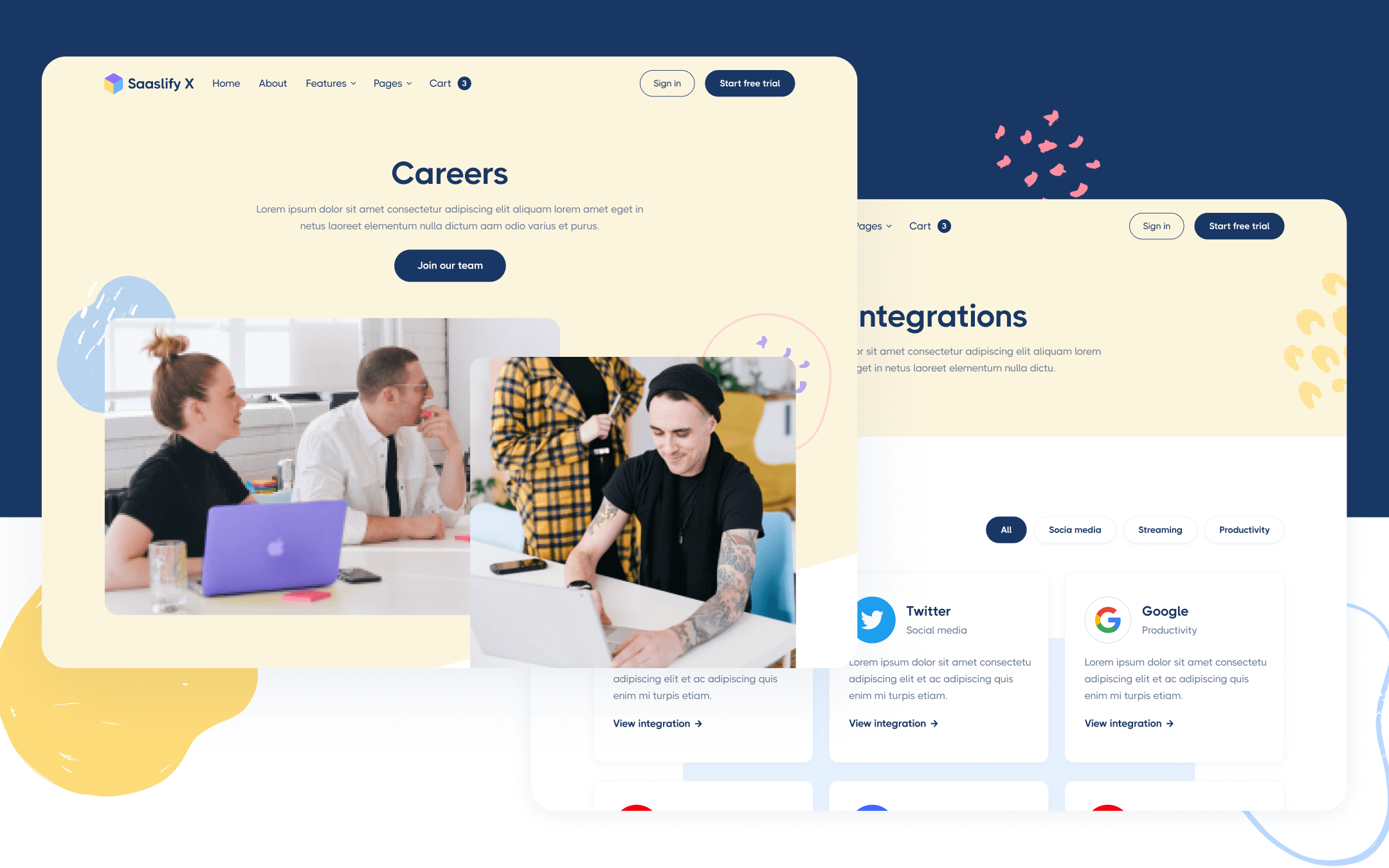 Saaslify X Template para Webflow