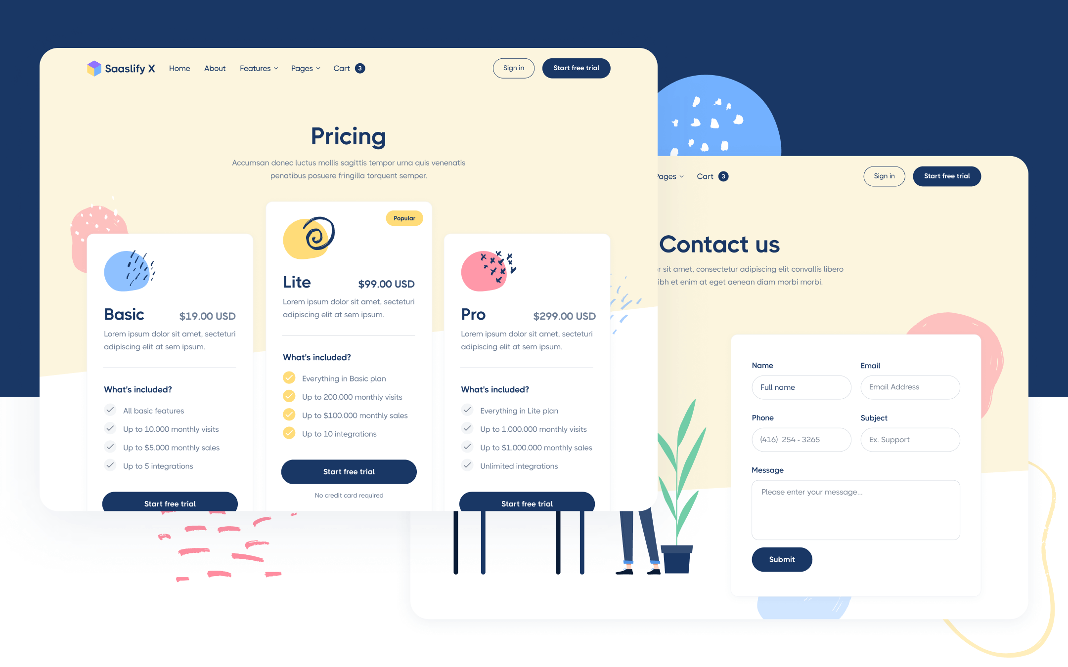 Saaslify X Template para Webflow
