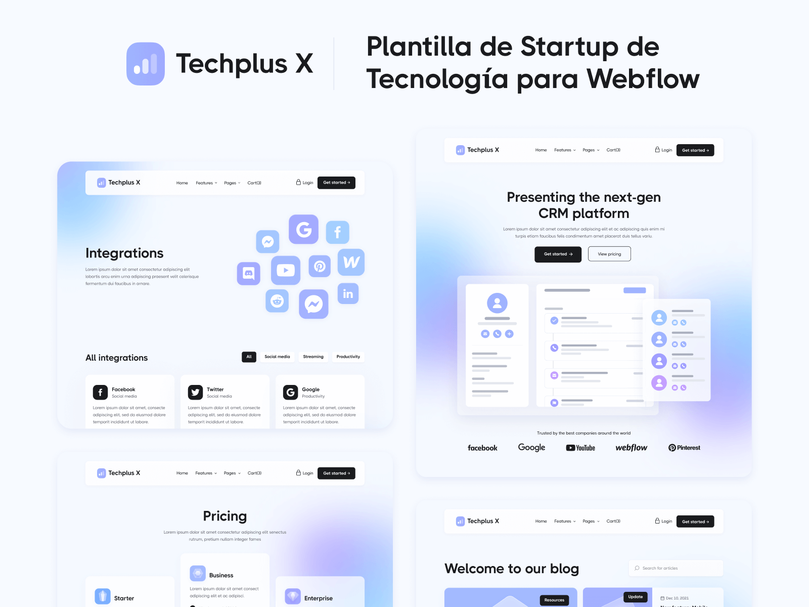 Plantilla de Startup de Tecnología para Webflow
