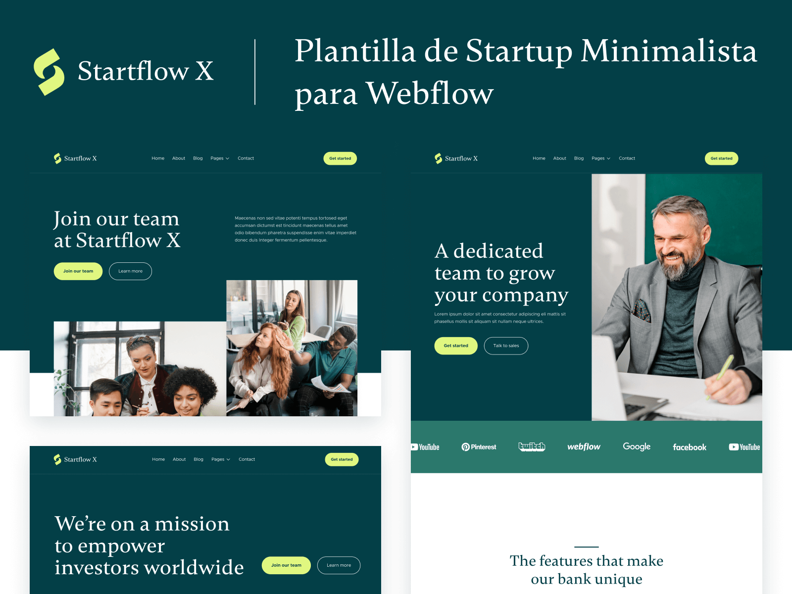 Plantilla de Startup Minimalista para Webflow