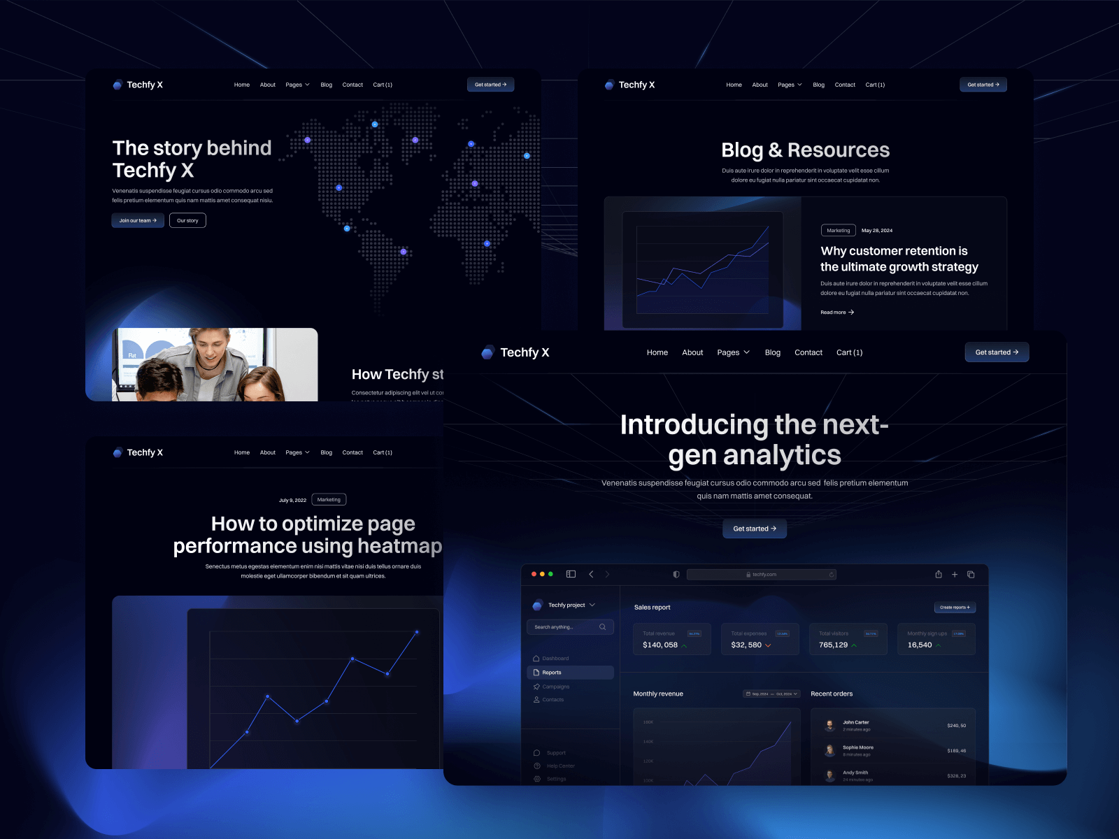 Plantilla para Webflow de Startup Modo Oscuro