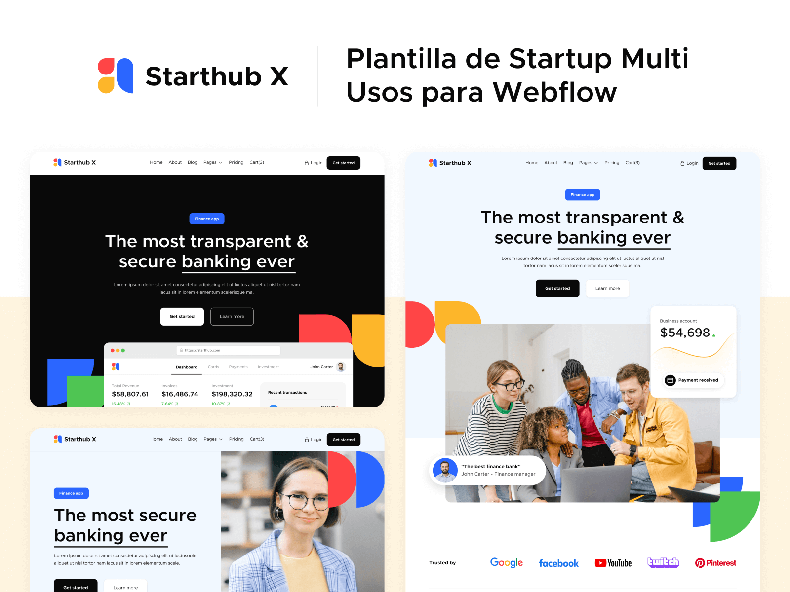 Plantilla de Startup Multi Usos para Webflow