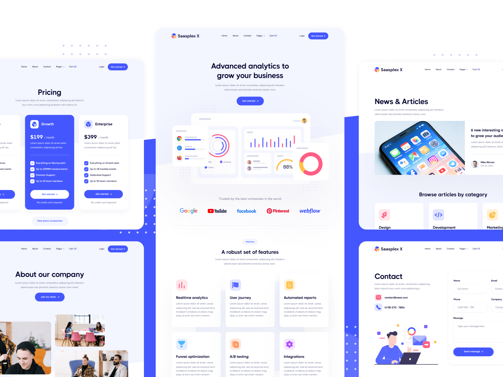 Plantilla para Webflow de Startup SaaS