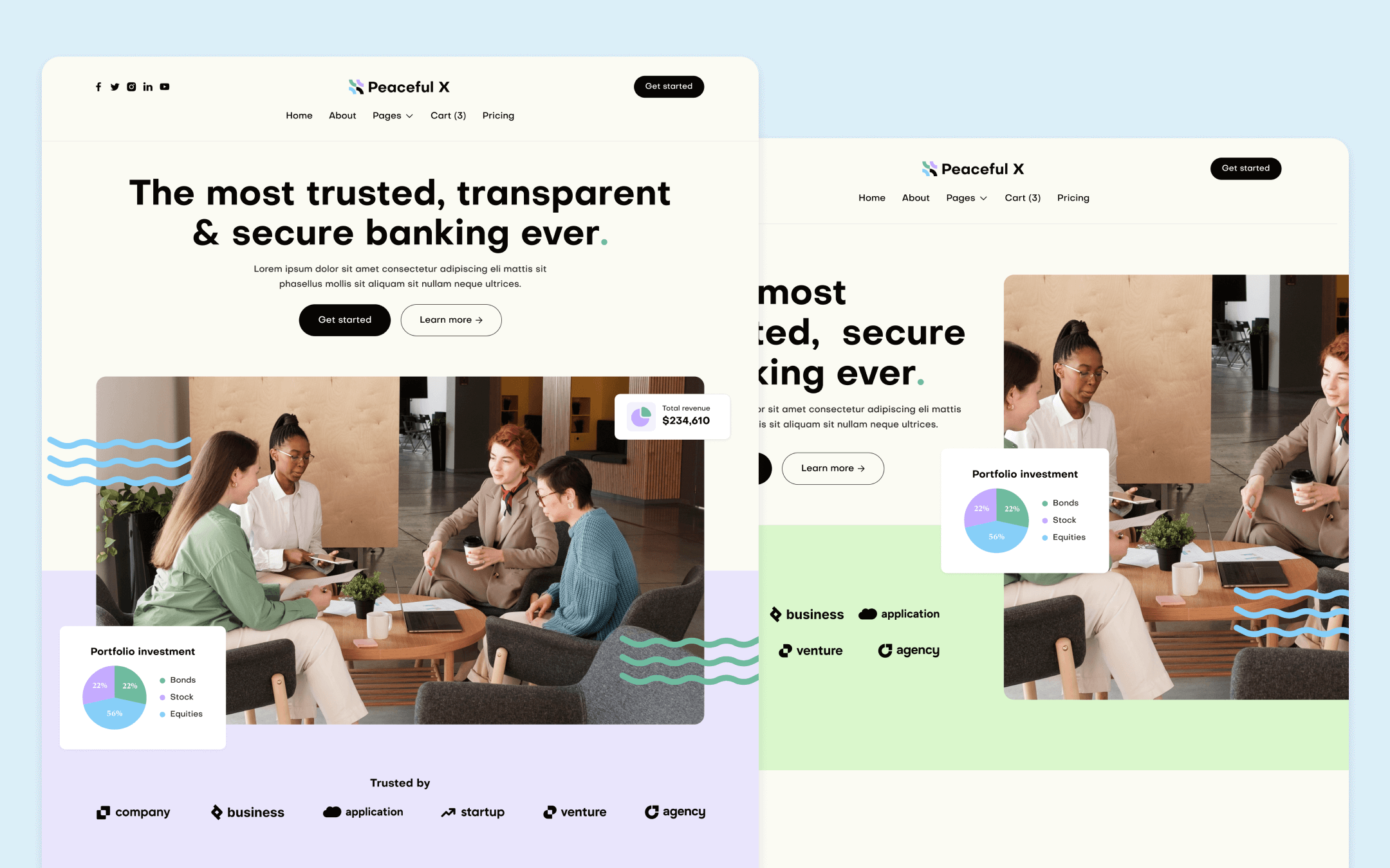 Peaceful X Template para Webflow