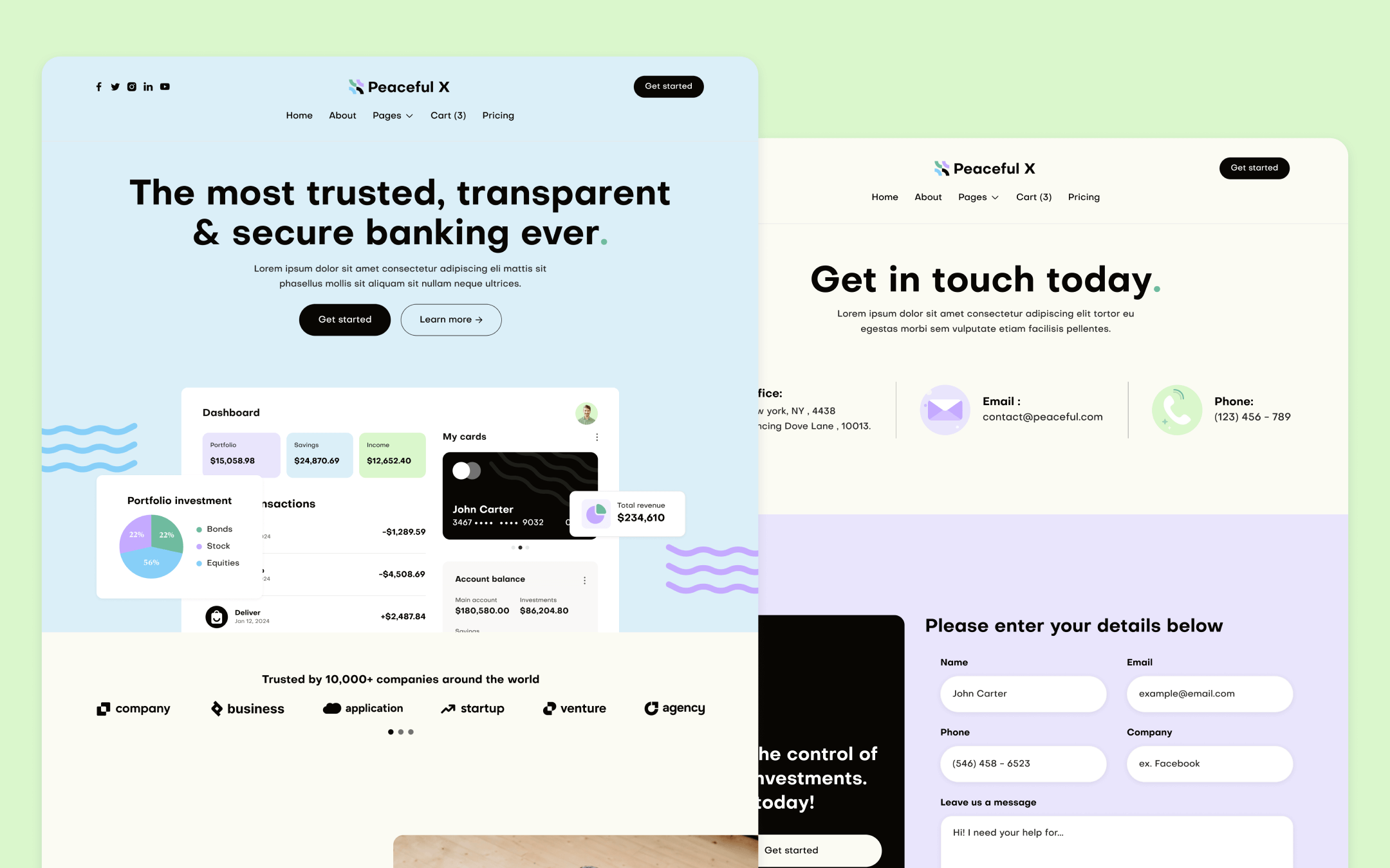 Peaceful X Template para Webflow