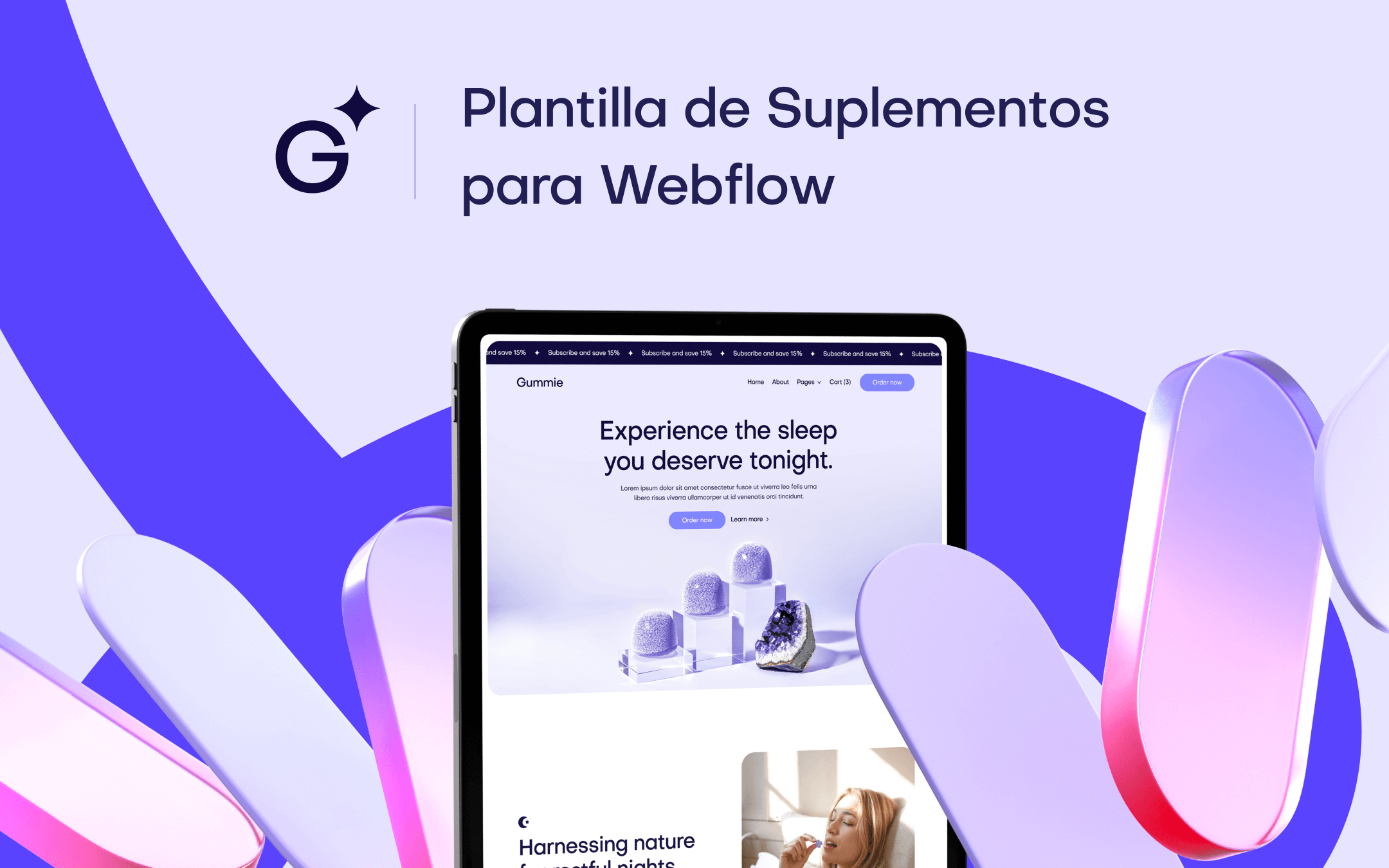 Plantilla de Suplementos para Webflow