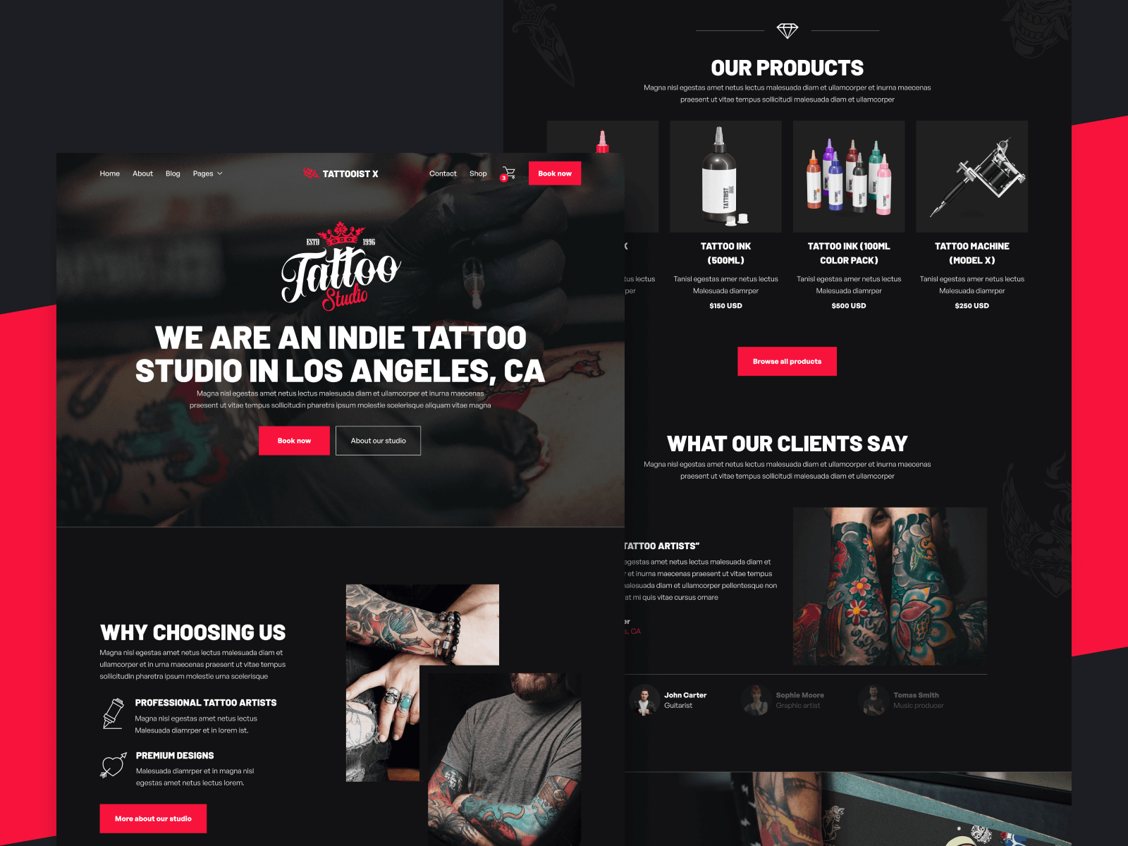 Template de Estudio de Tatuajes para Webflow