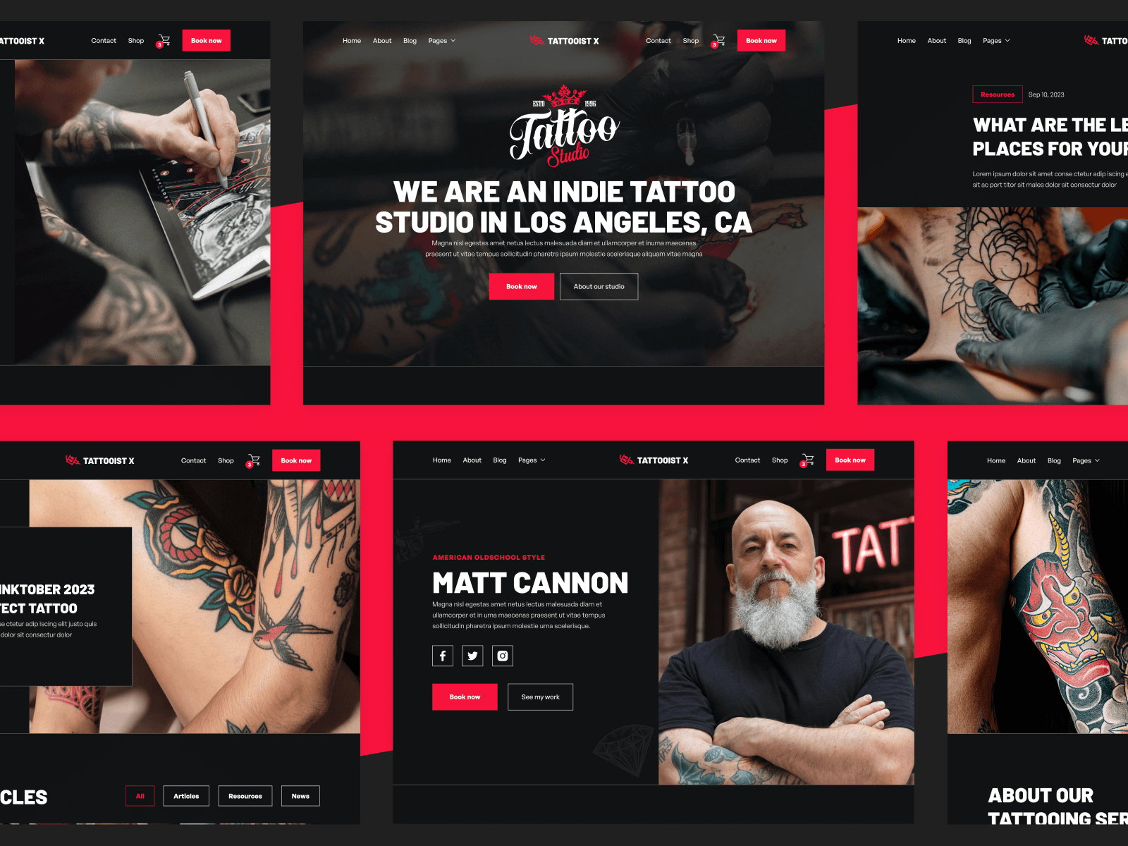 Plantilla para Webflow de Tatuajes