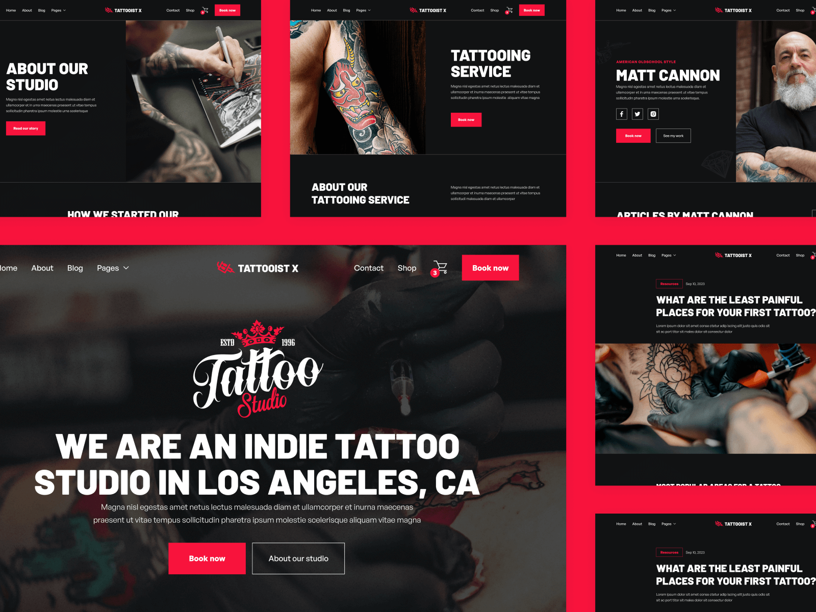 Plantilla de Estudio de Tatuajes para Webflow