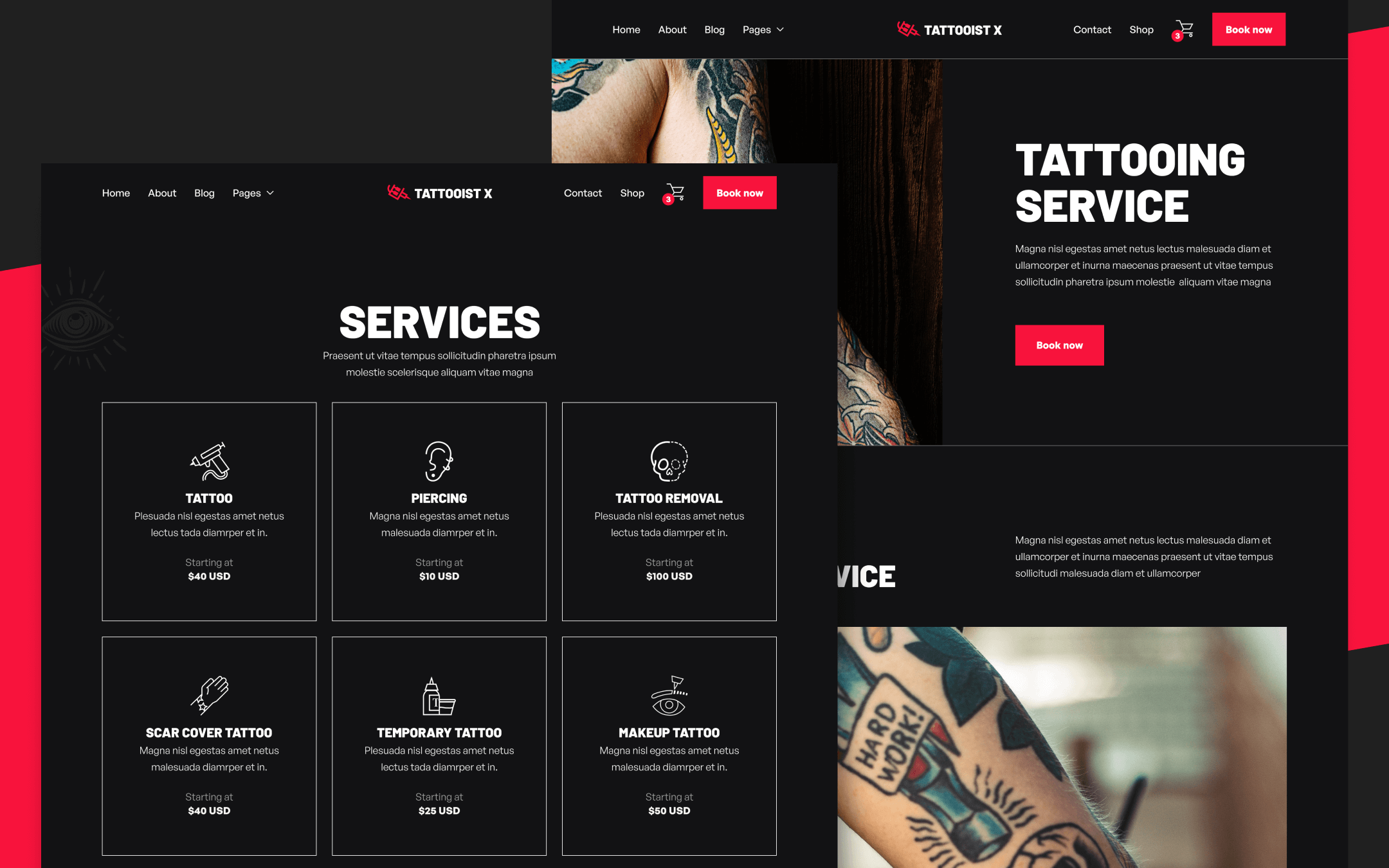 Tattooist X Template para Webflow