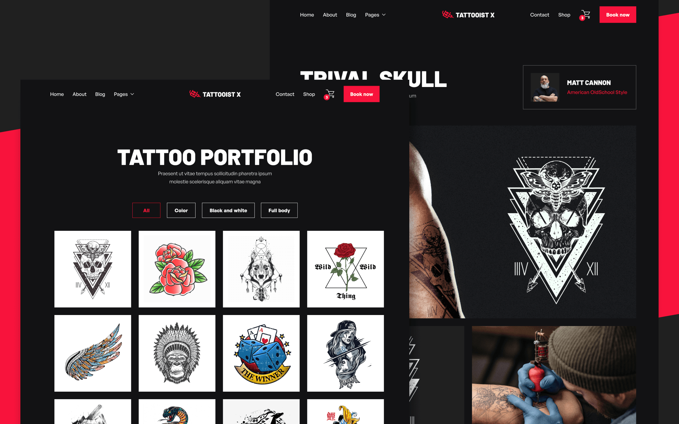 Tattooist X Template para Webflow