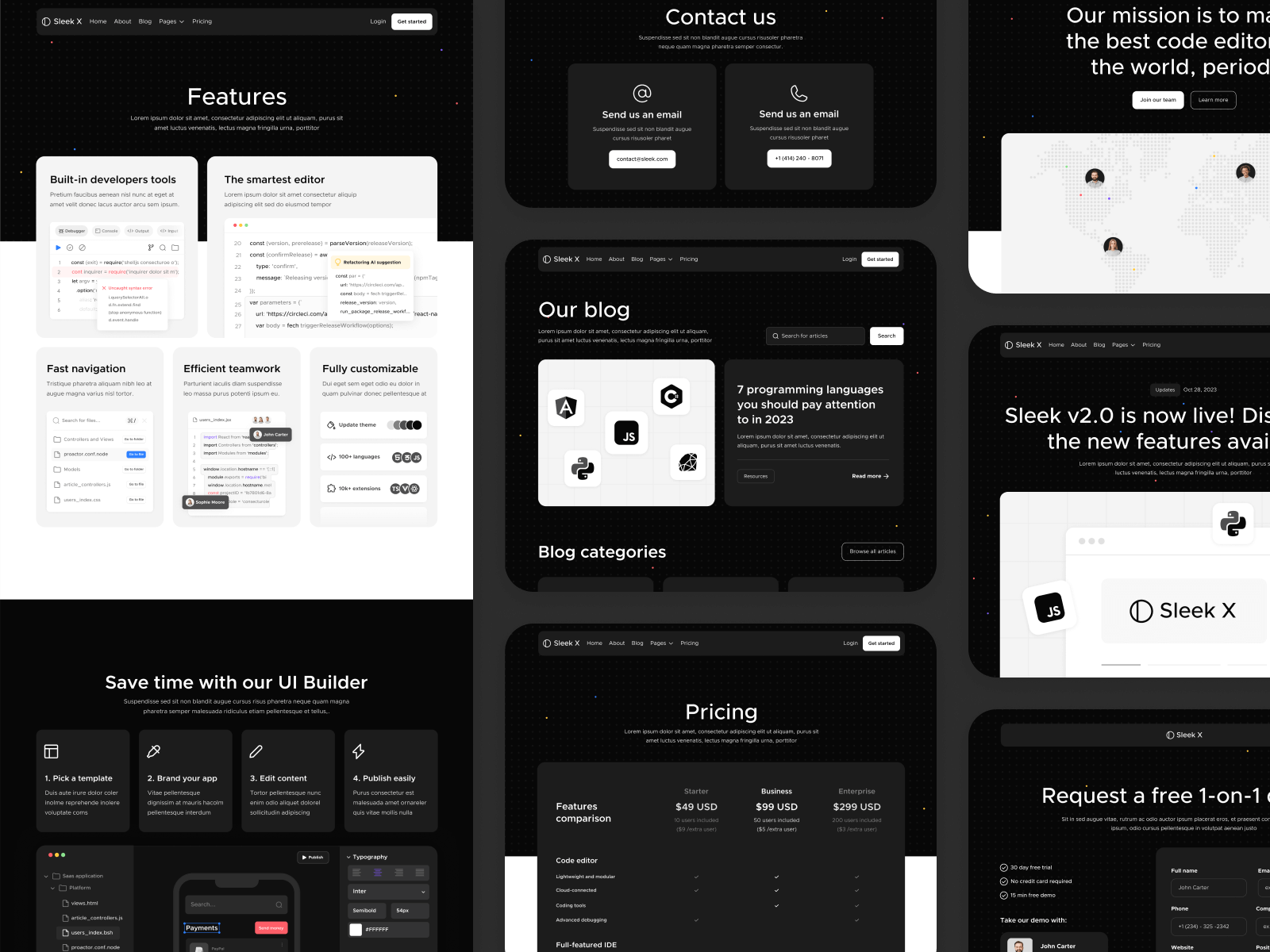 Plantilla para Webflow de Tech Modo Oscuro