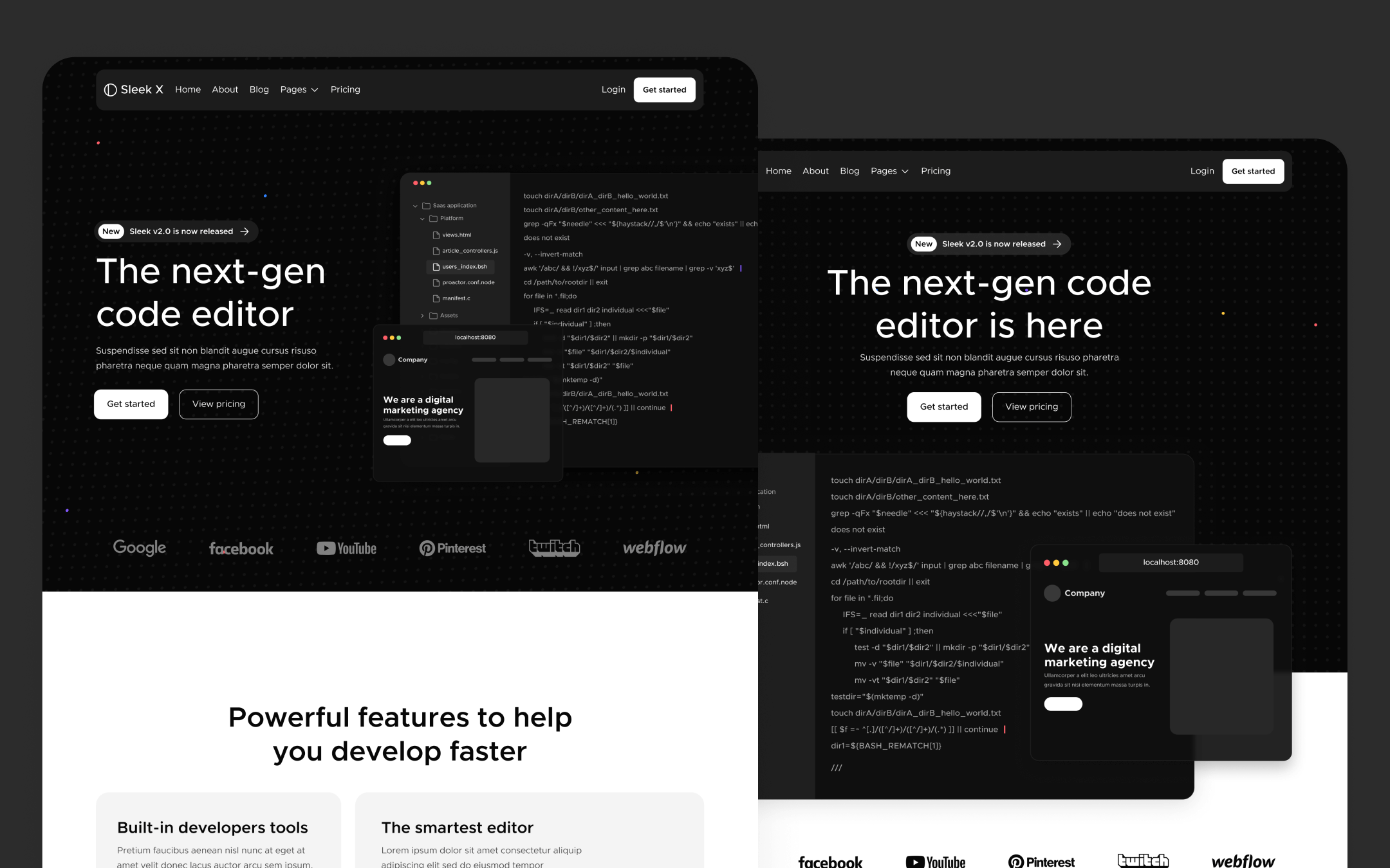 Plantilla de Tech Modo Oscuro para Webflow