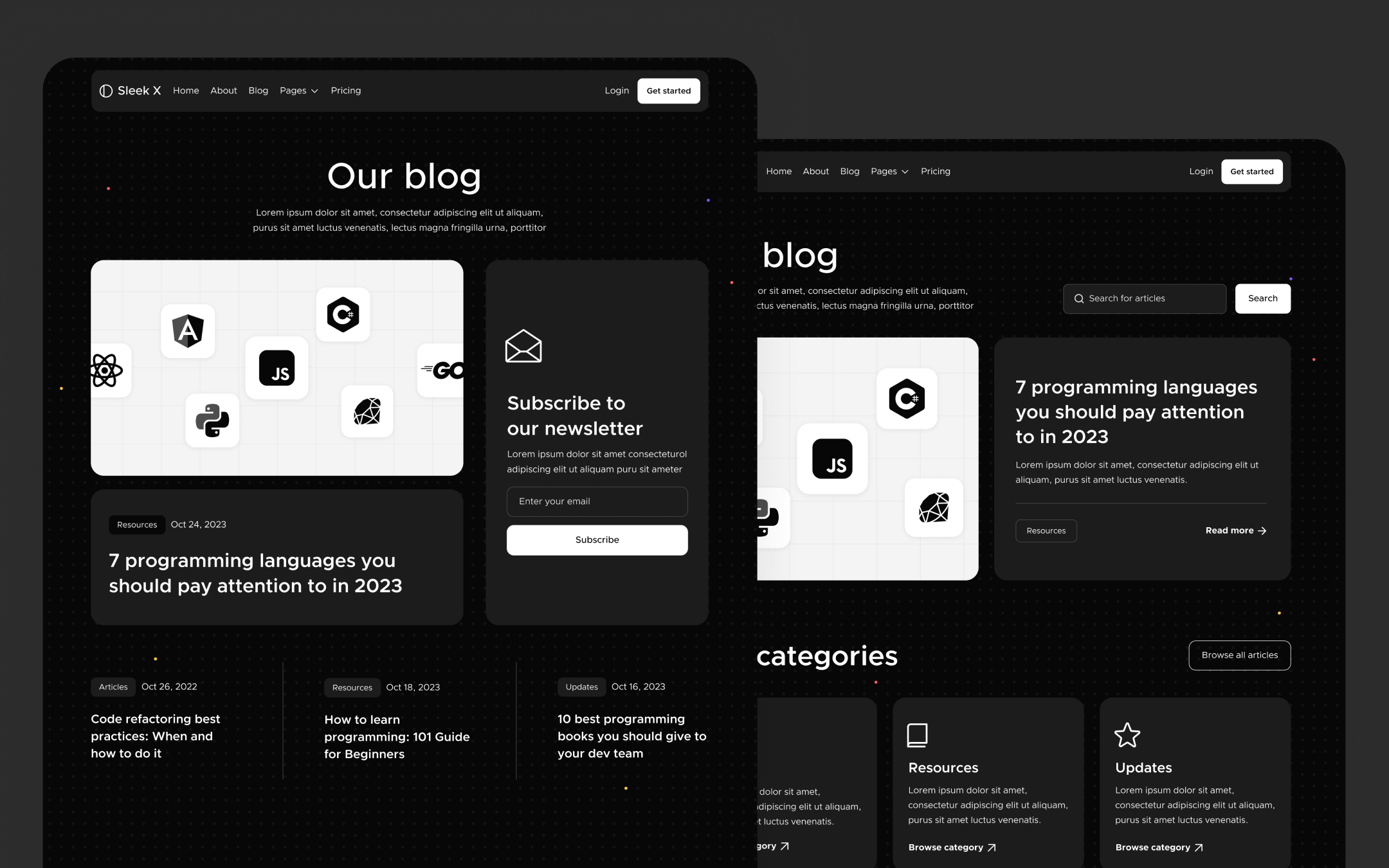 Sleek X Template para Webflow