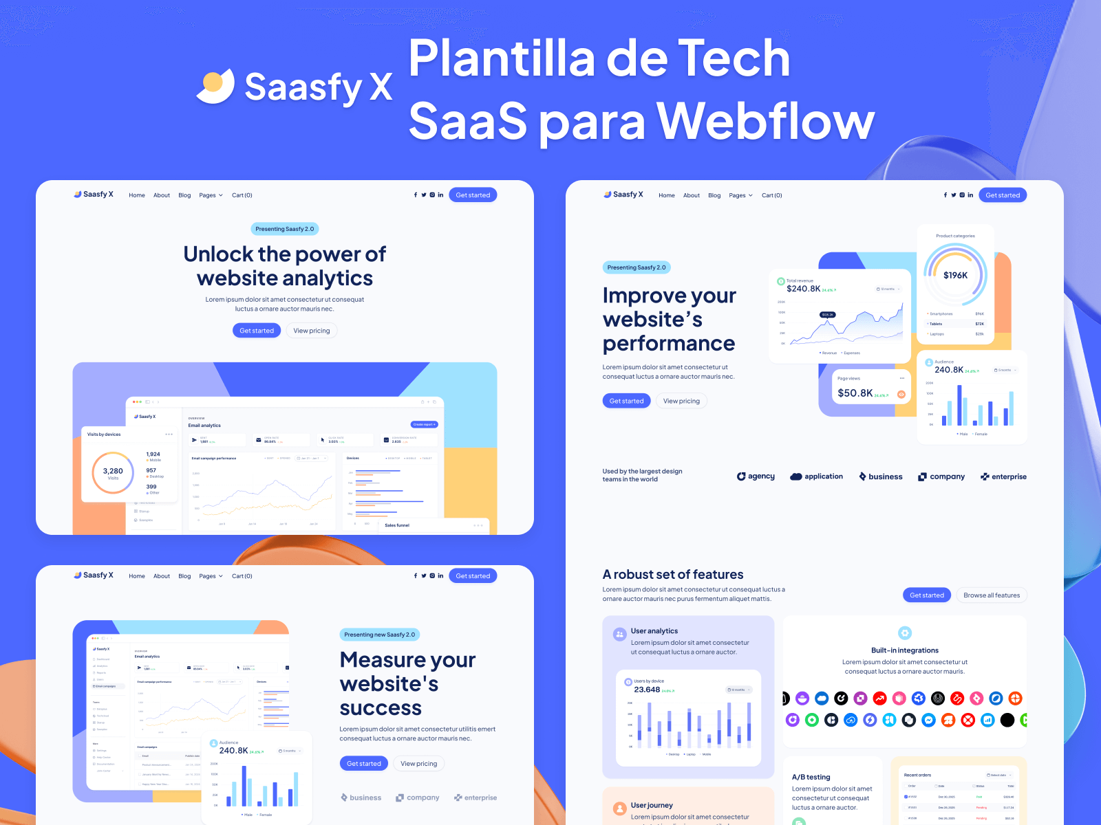 Plantilla de Tech SaaS para Webflow