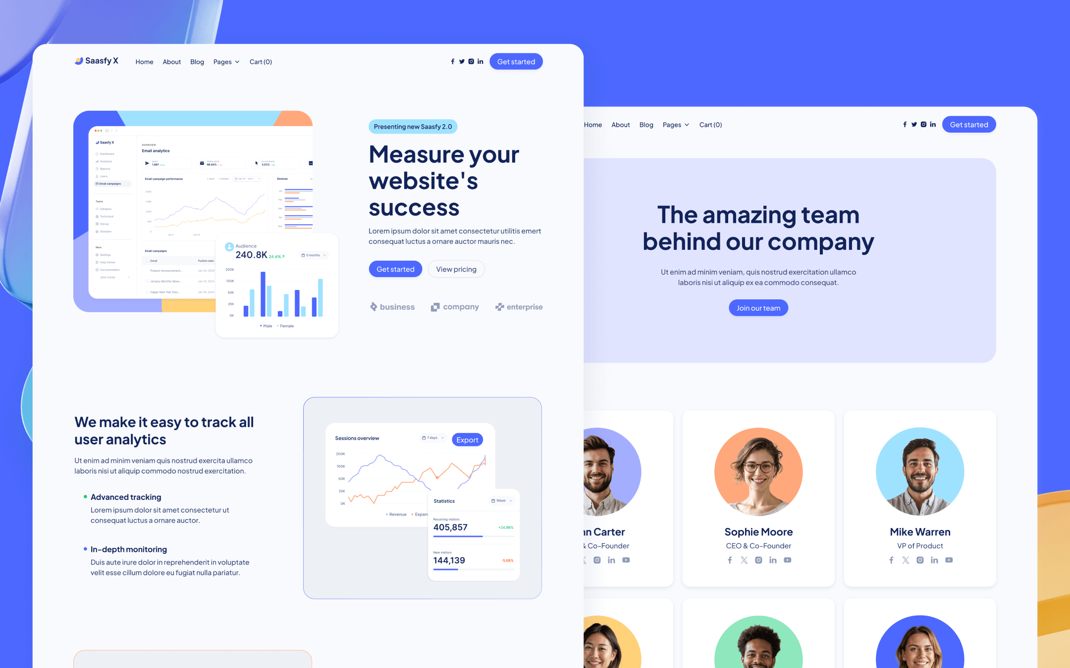 Saasfy X Template para Webflow