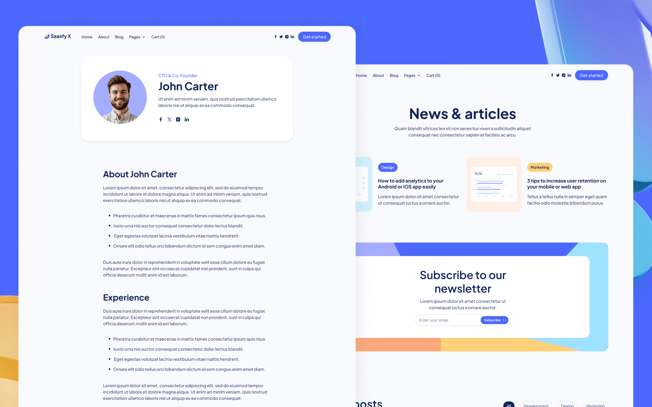Saasfy X Template para Webflow