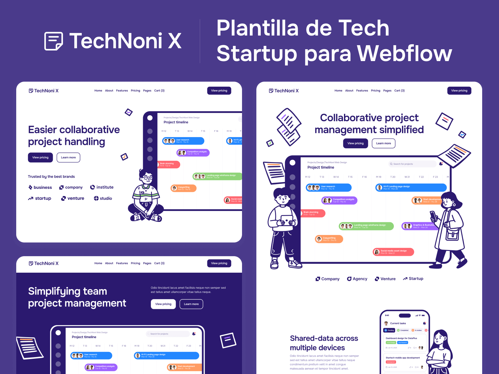 Plantilla de Tech Startup para Webflow