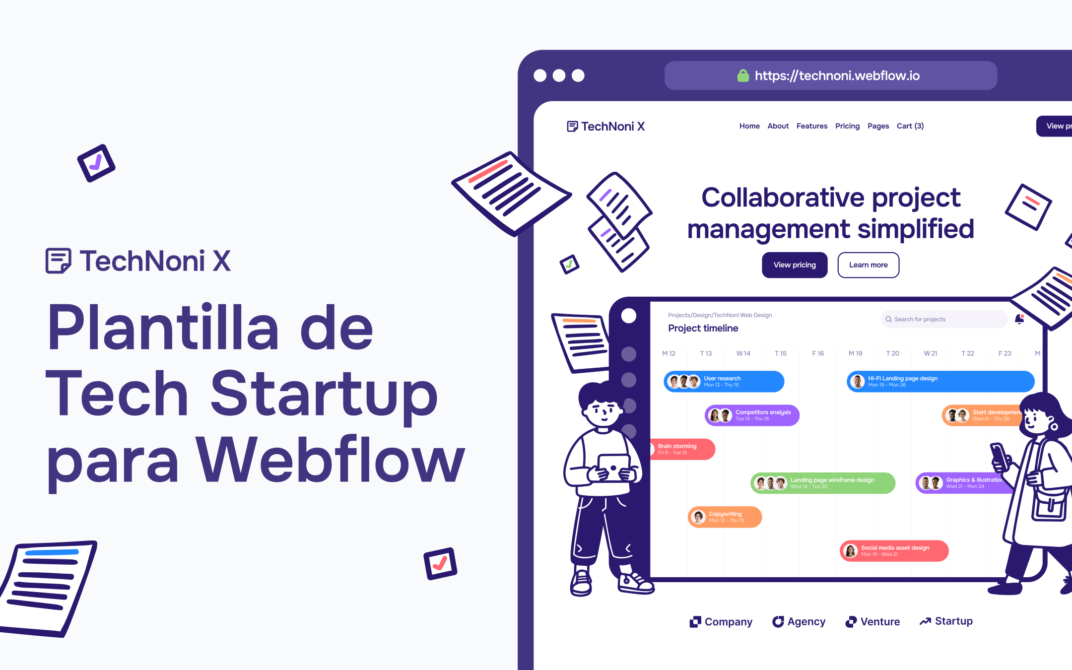 Plantilla de Tech Startup para Webflow