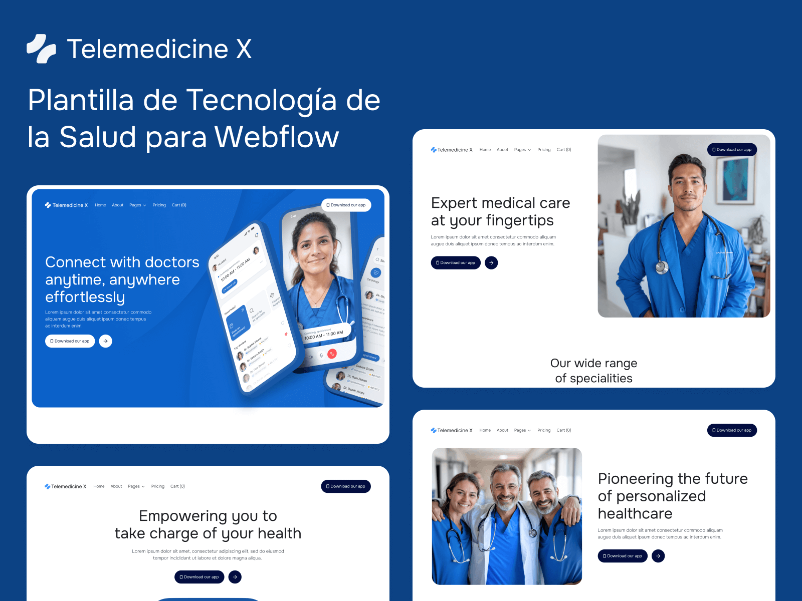 Plantilla de Tecnología de la Salud para Webflow