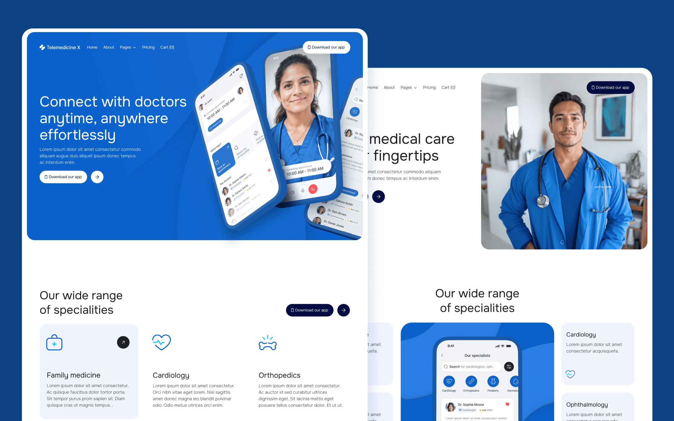 Telemedicine X Template para Webflow