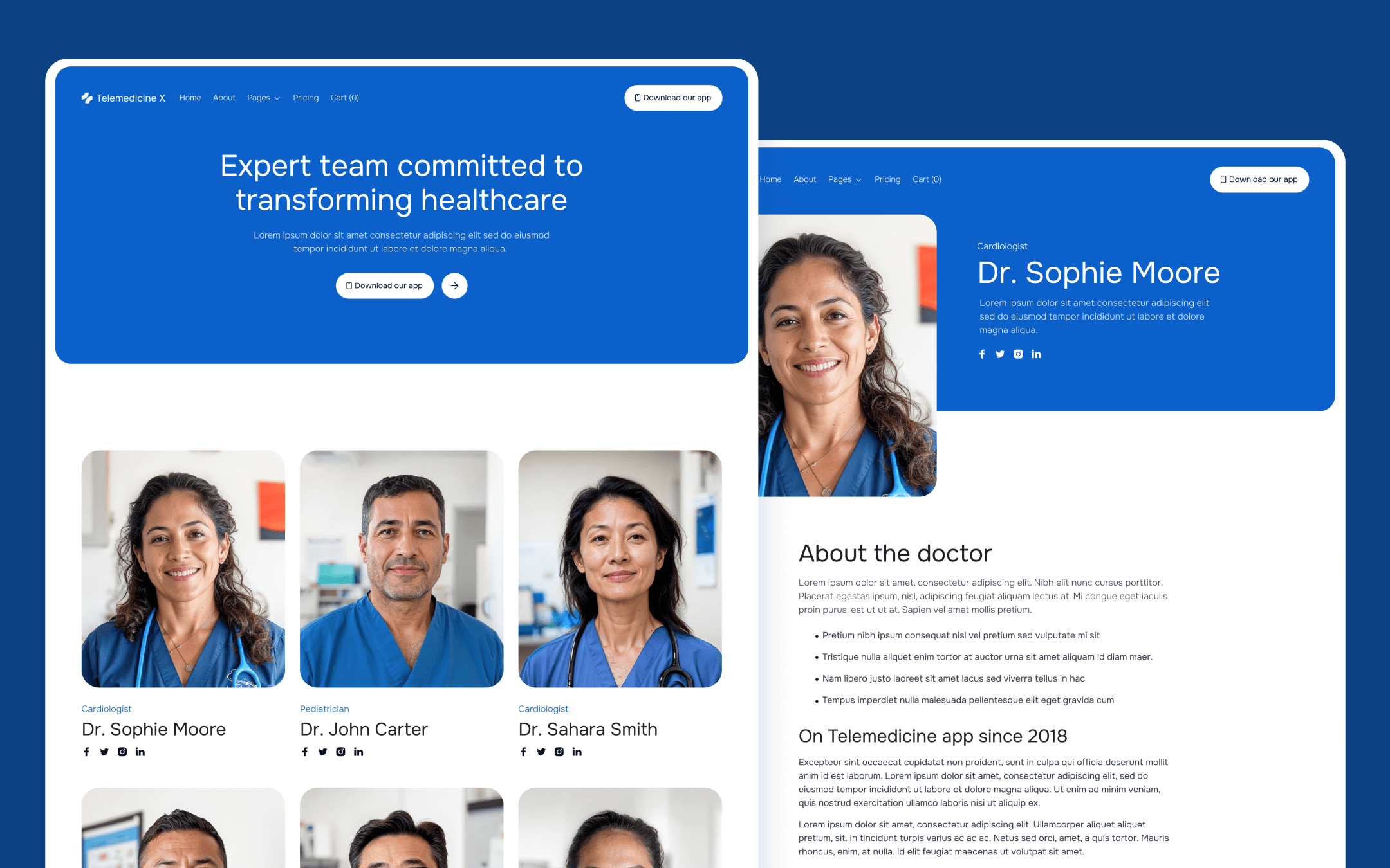 Telemedicine X Template para Webflow