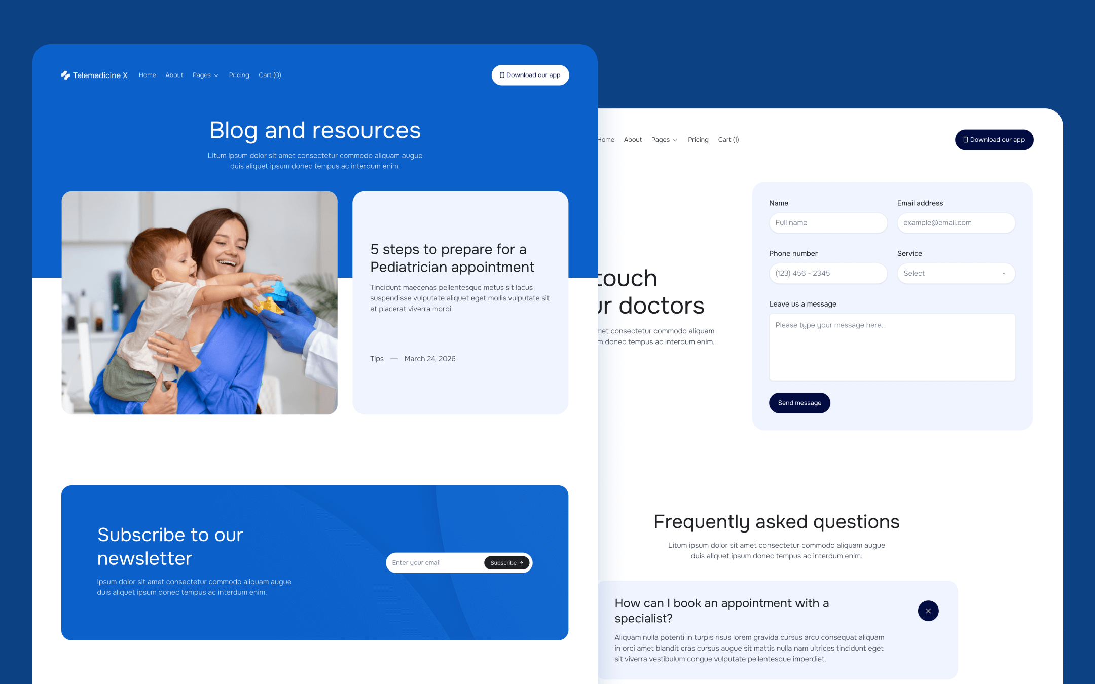 Telemedicine X Template para Webflow