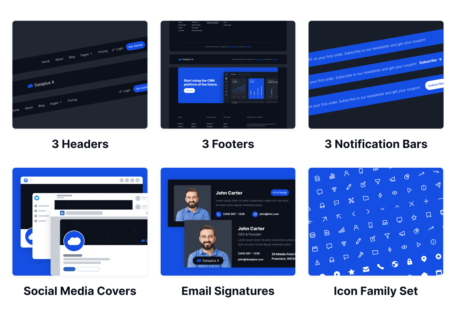 Dataplus X Dark Mode SaaS Webflow Template